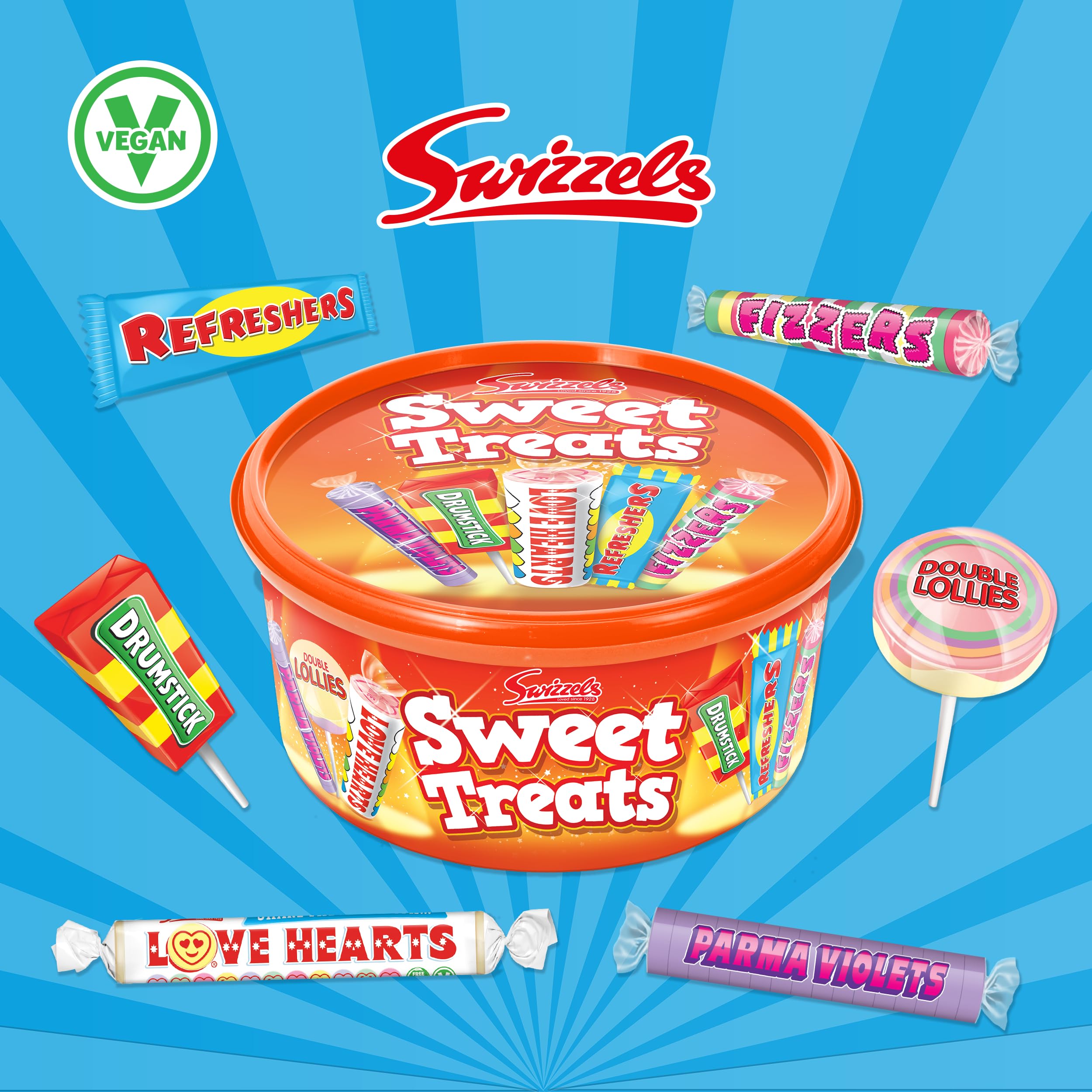 Swizzels Sweet Treats Tub 600g - Assorted Chewy and Fizzy Sweets 3