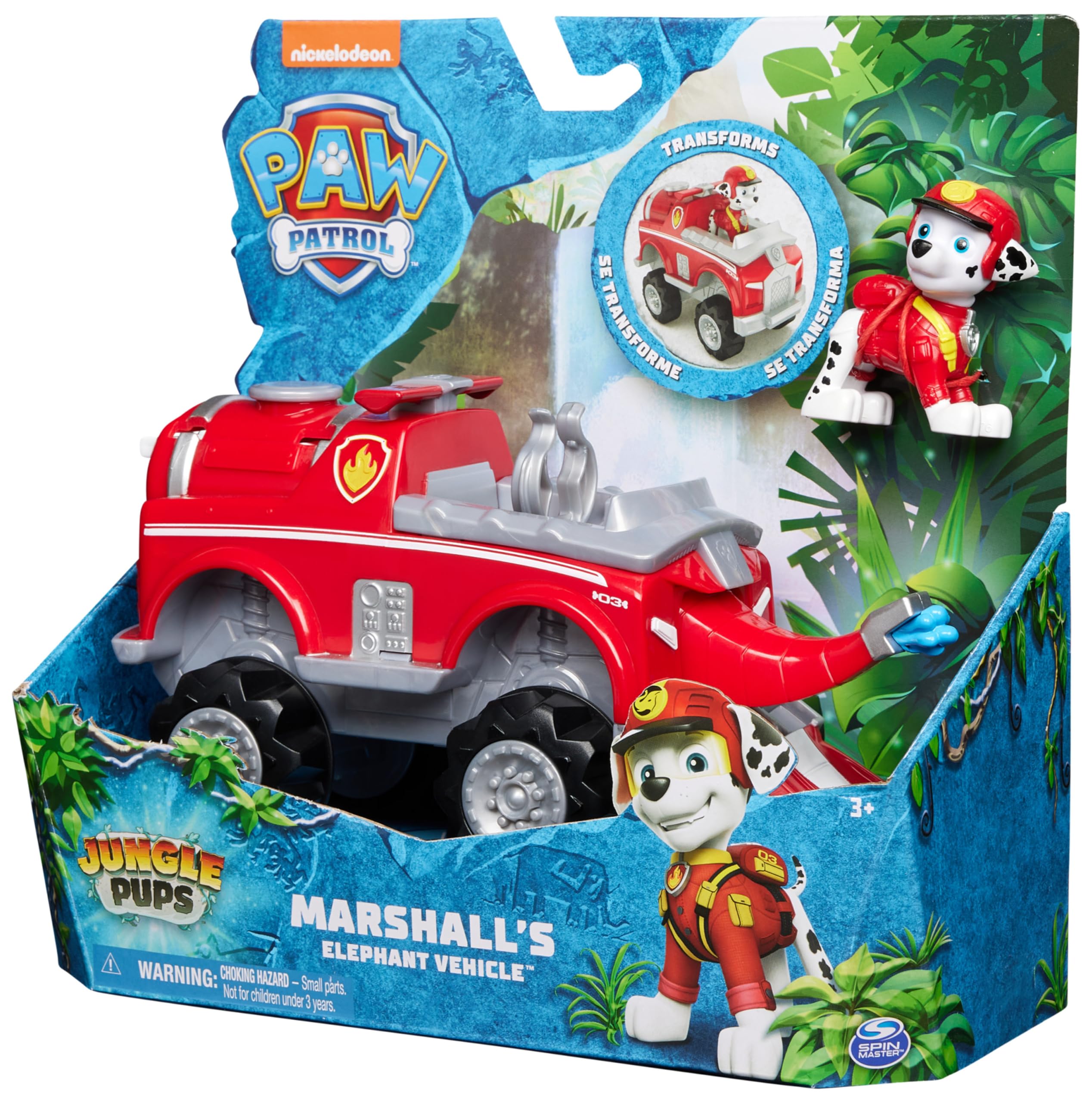 Paw Patrol Jungle Pups Marshall’s Elephant Vehicle - Transforming Rescue Truck with Action Figure, Ages 3+ 7