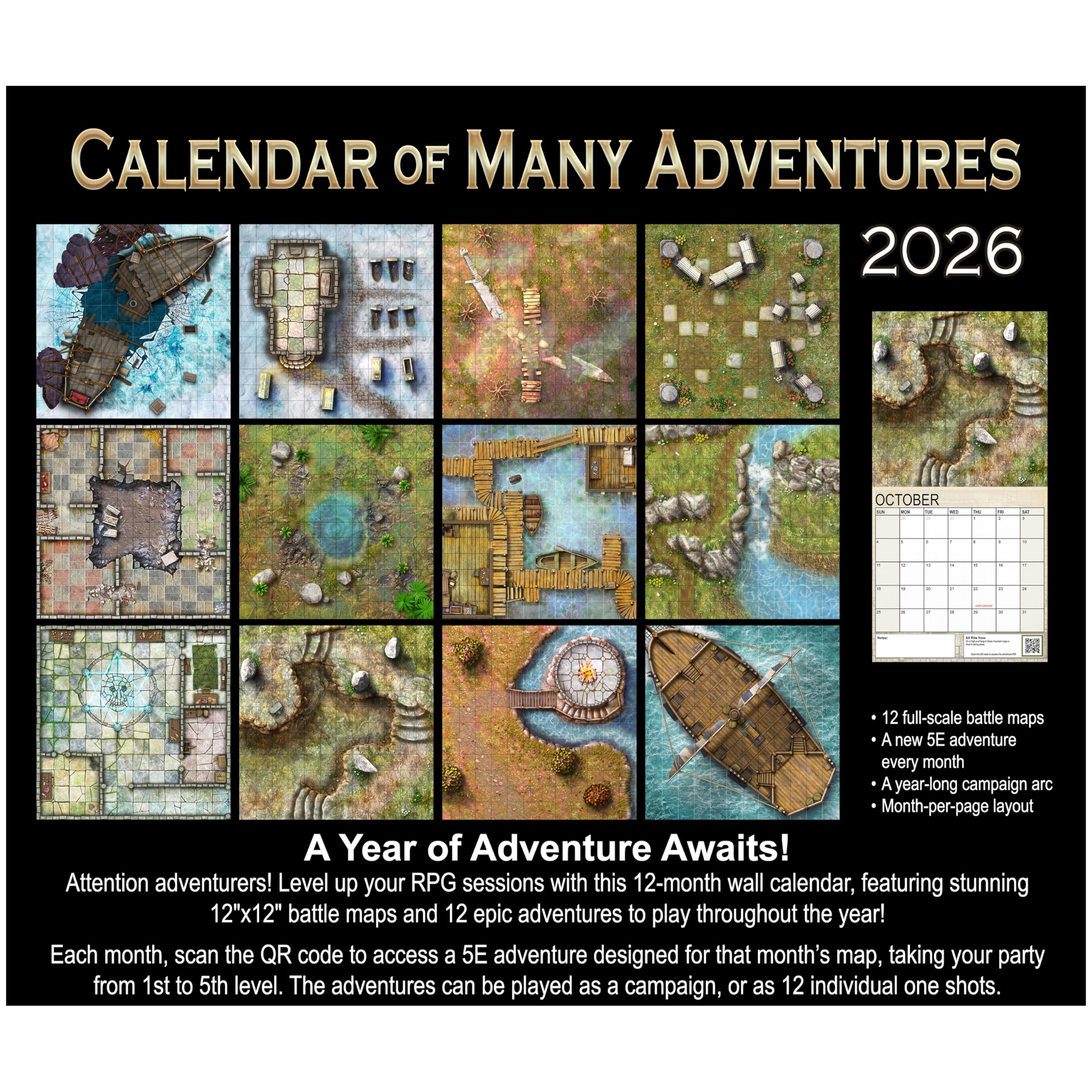 Loke Battlemats Calendar of Many Adventures 2026 4