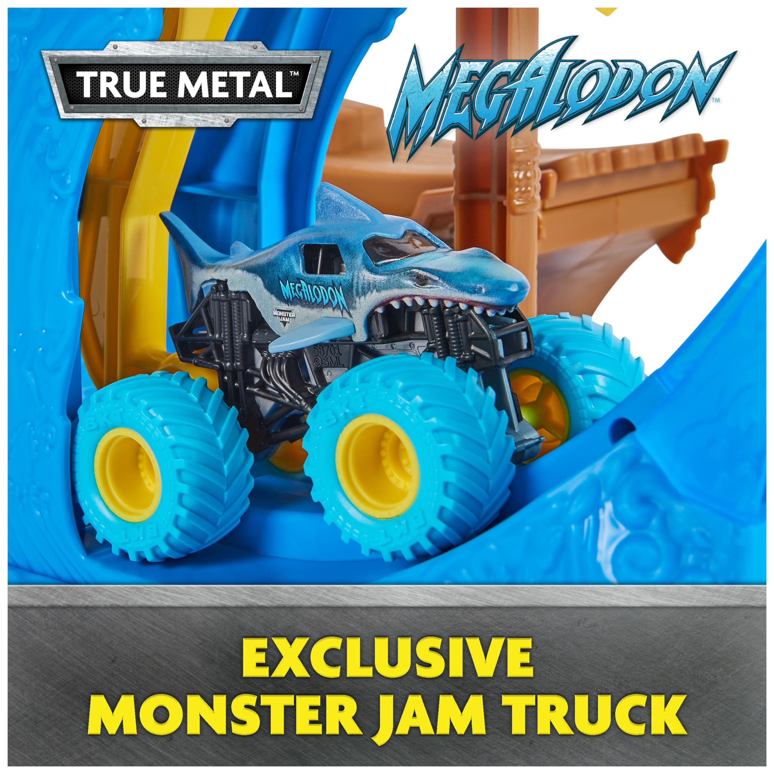 Monster Jam Megalodon Loop of Doom Stunt Playset - 1:64 Scale with Exclusive Die-Cast Truck 13