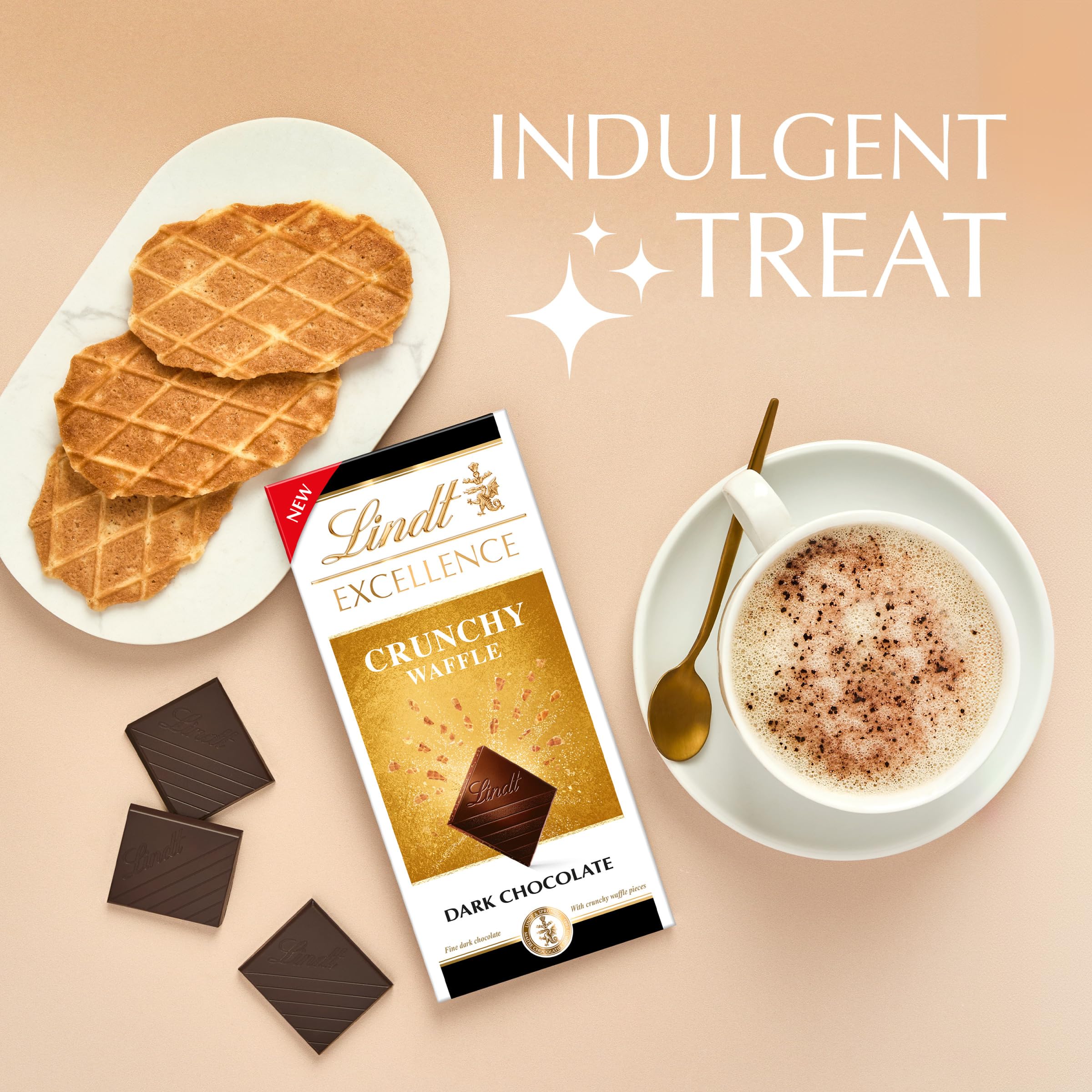 Lindt - Excellence Dunkle Schokolade Knusperwaffel Riegel 100g 6