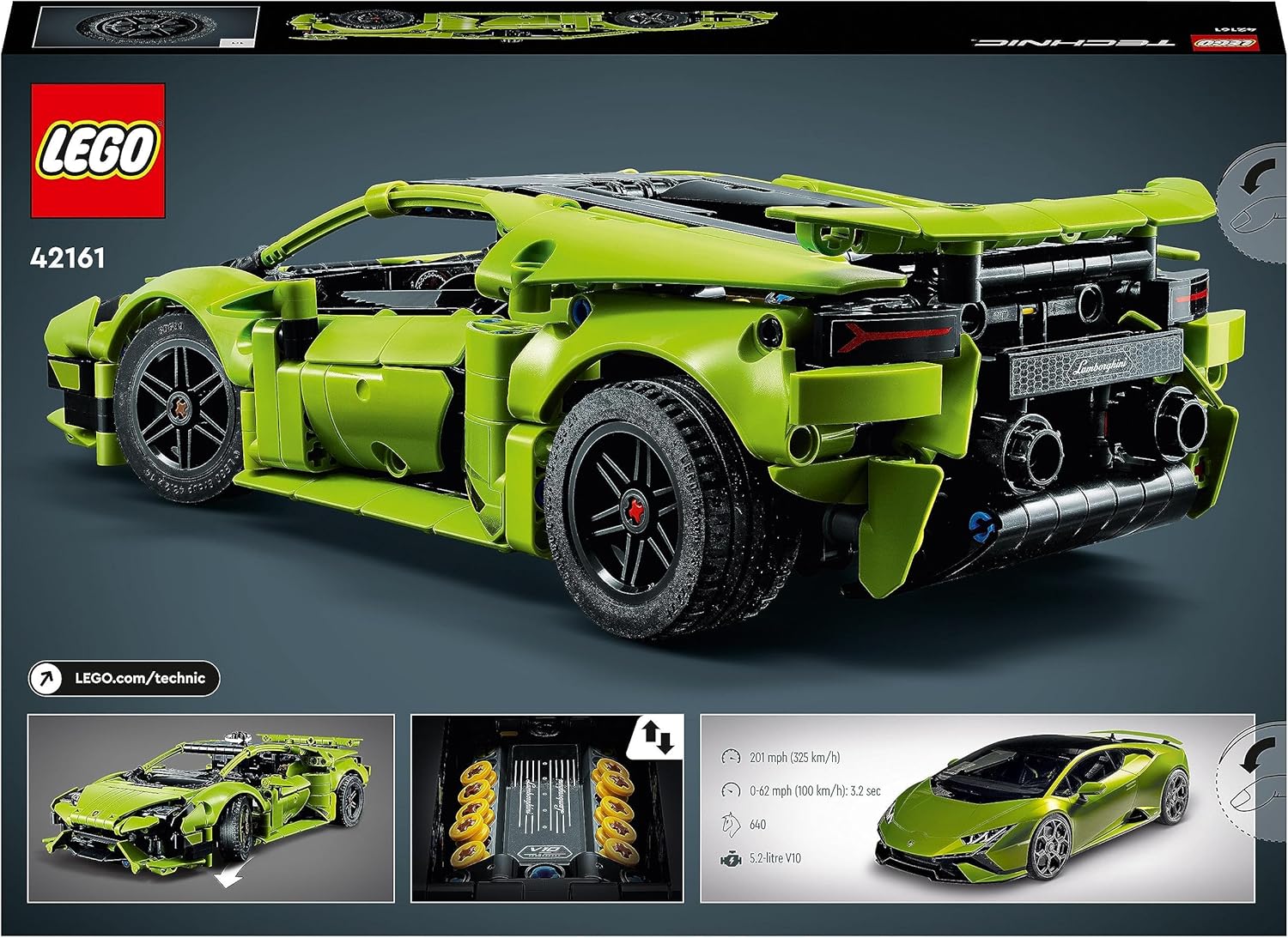 LEGO Technic Lamborghini Huracán Tecnica Model Kit - 806-Piece Building Set for Ages 9+ 7