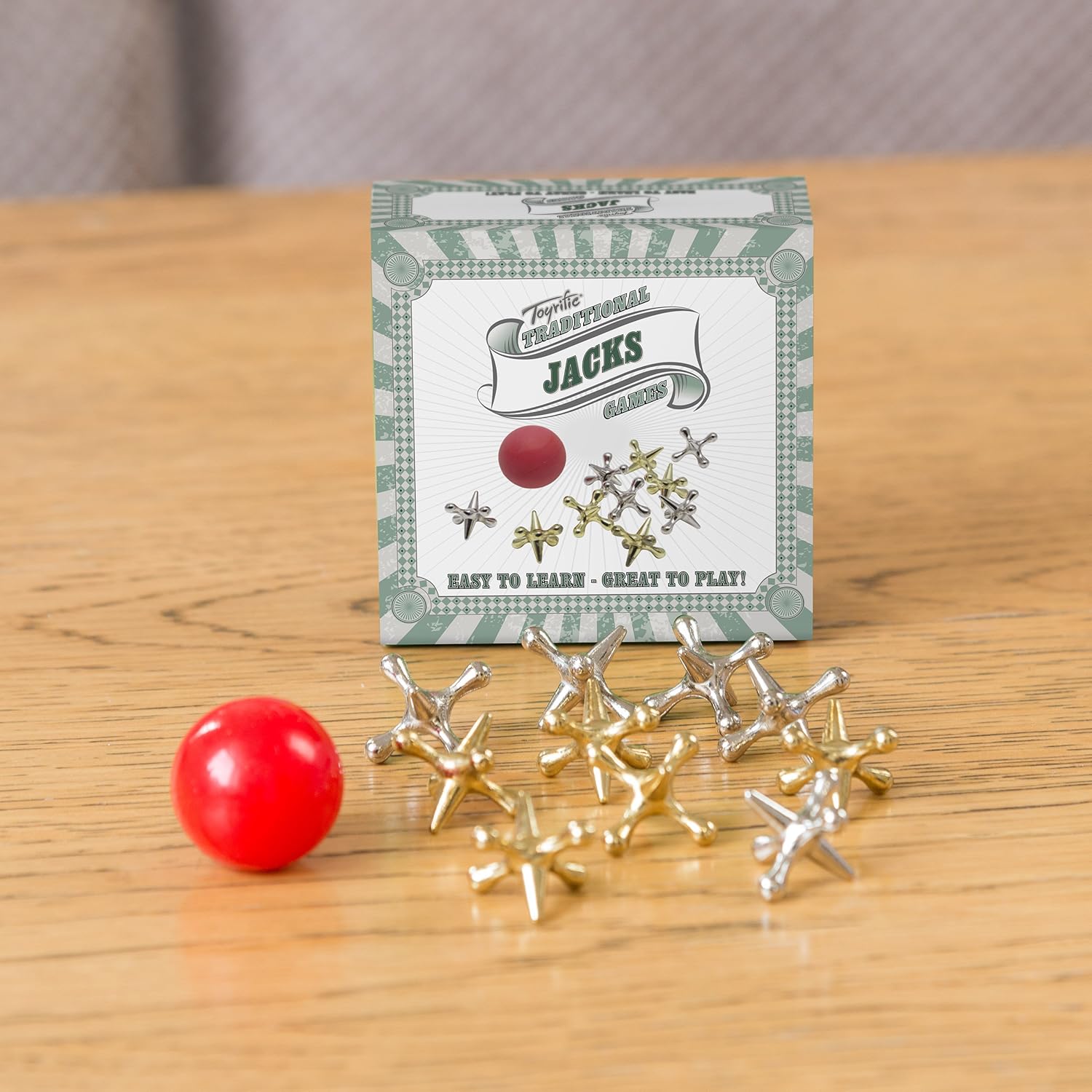 Toyrific Jacks Classic Metal Game Set with 9 Pieces and Ball 3