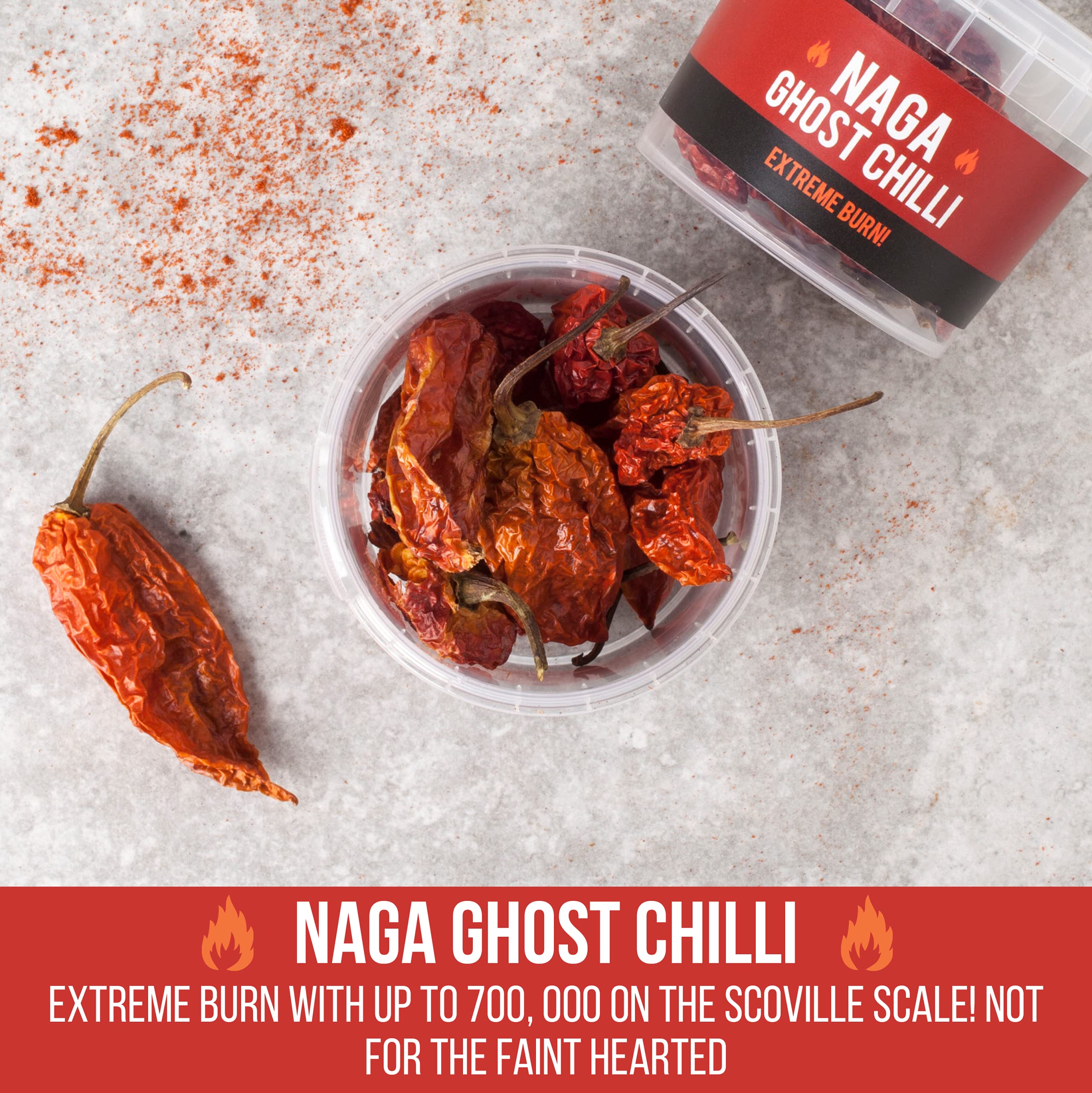 SPICE 'N' TICE Naga Ghost Chilli Pot with Pepper Pods - Extreme Heat up to 700,000 SHU | 10g
