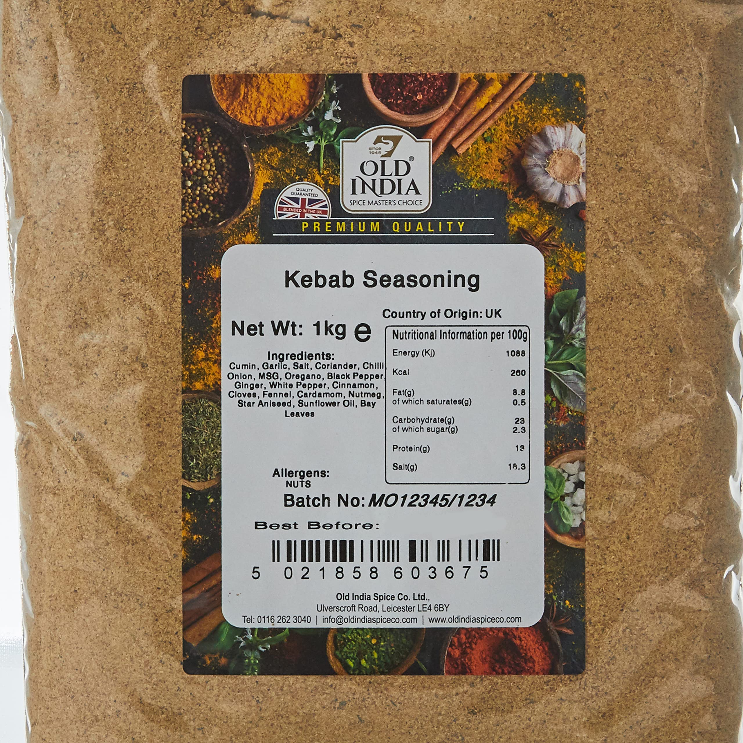 Old India Kebab Seasoning Powder, 1kg | 100% Natural & GMO Free 2