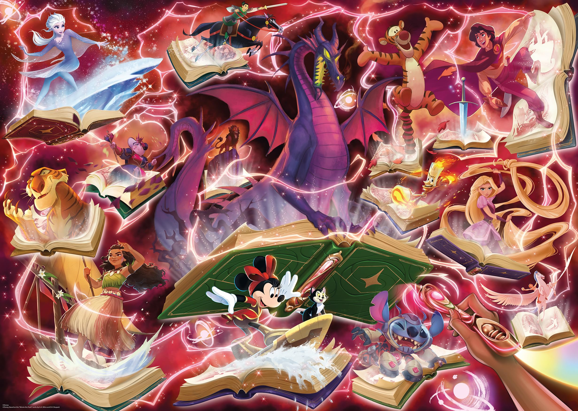 Ravensburger Disney Lorcana Glimmers of the Realm - Ruby 1000 Piece Jigsaw Puzzle | 70x50cm 1