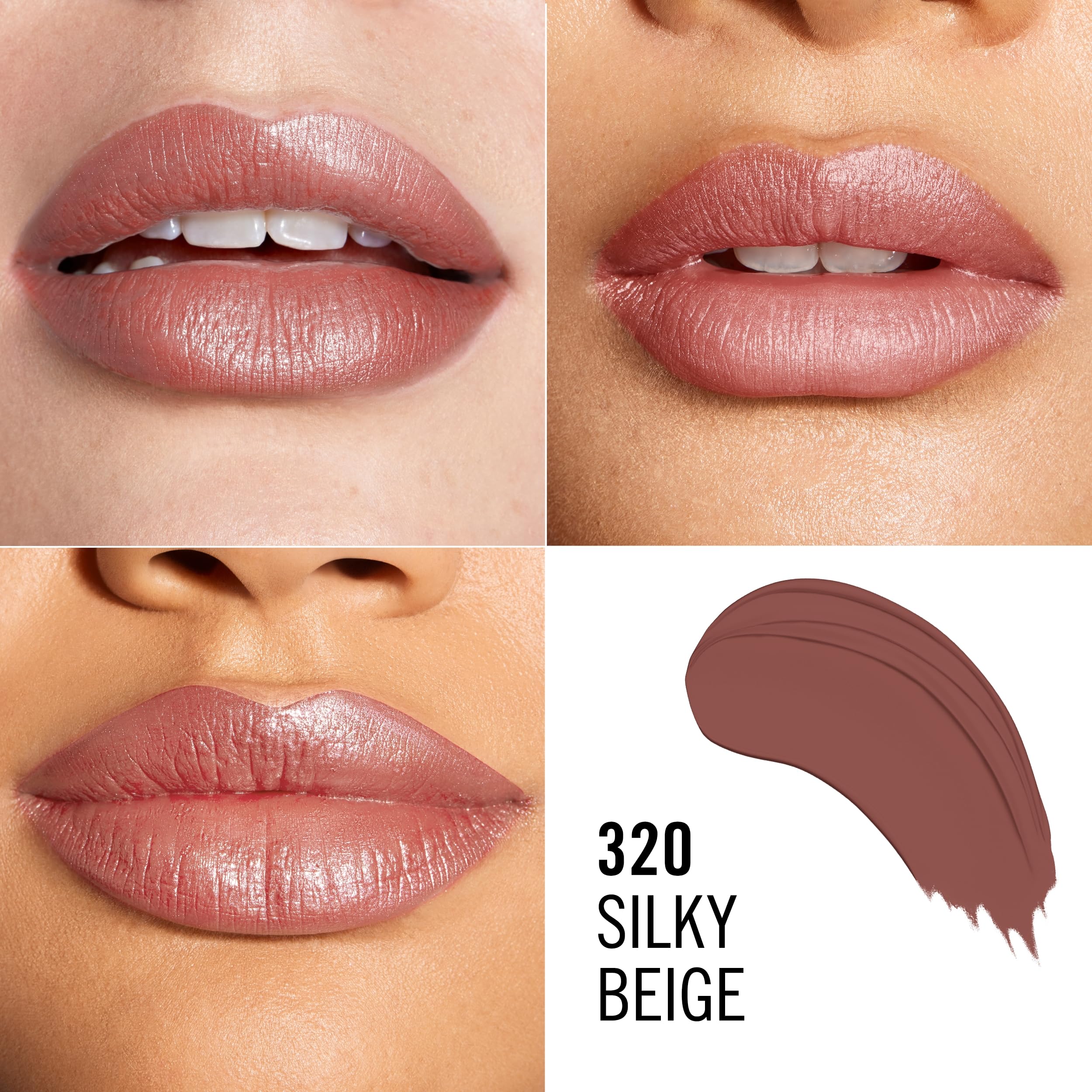 Rimmel Lasting Finish Lipstick 320 Silky Beige - Creamy Satin Finish Long-Lasting Formula 5