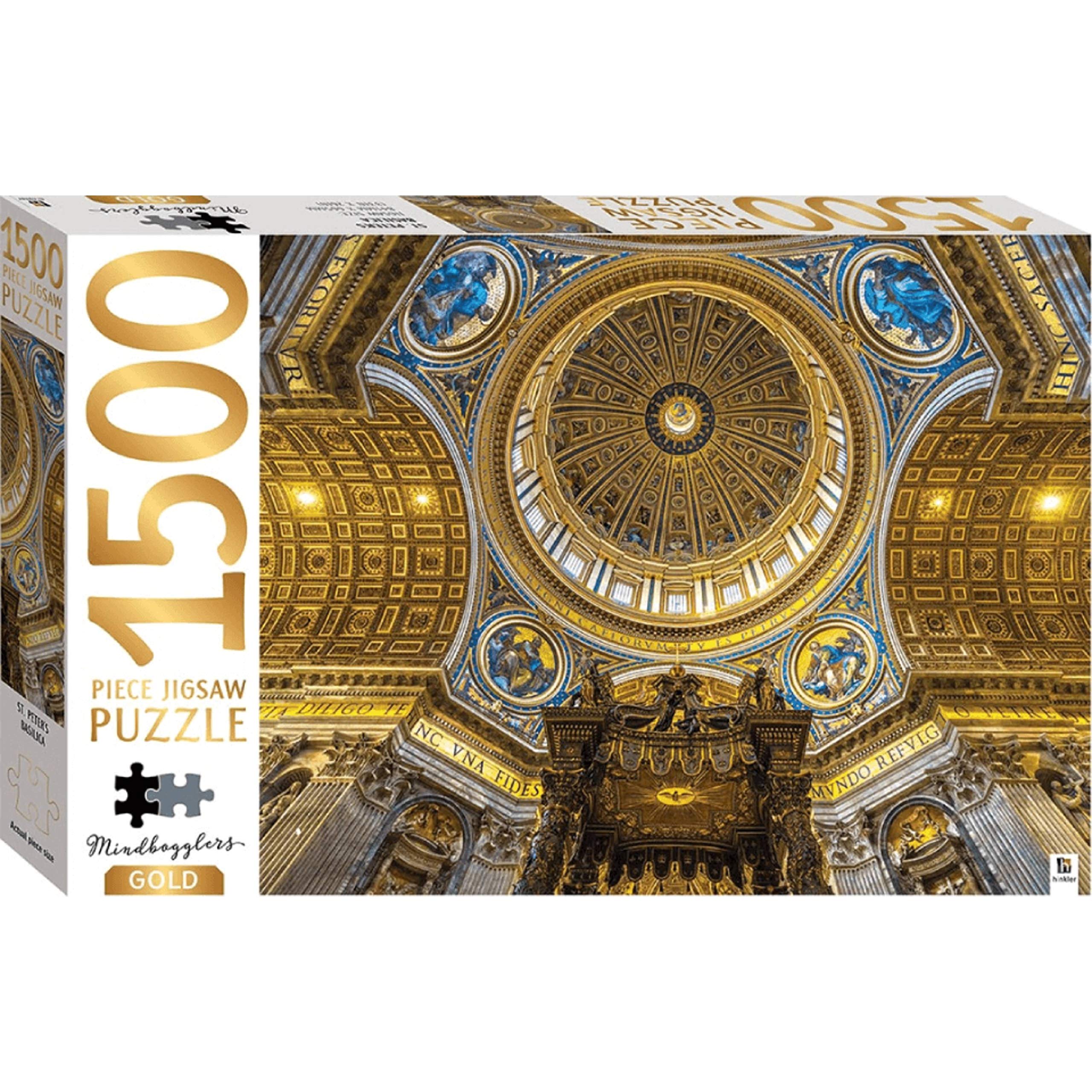Mindbogglers Gold 1500-Piece Jigsaw Puzzle - St. Peter’s Basilica with Gold Highlights 1