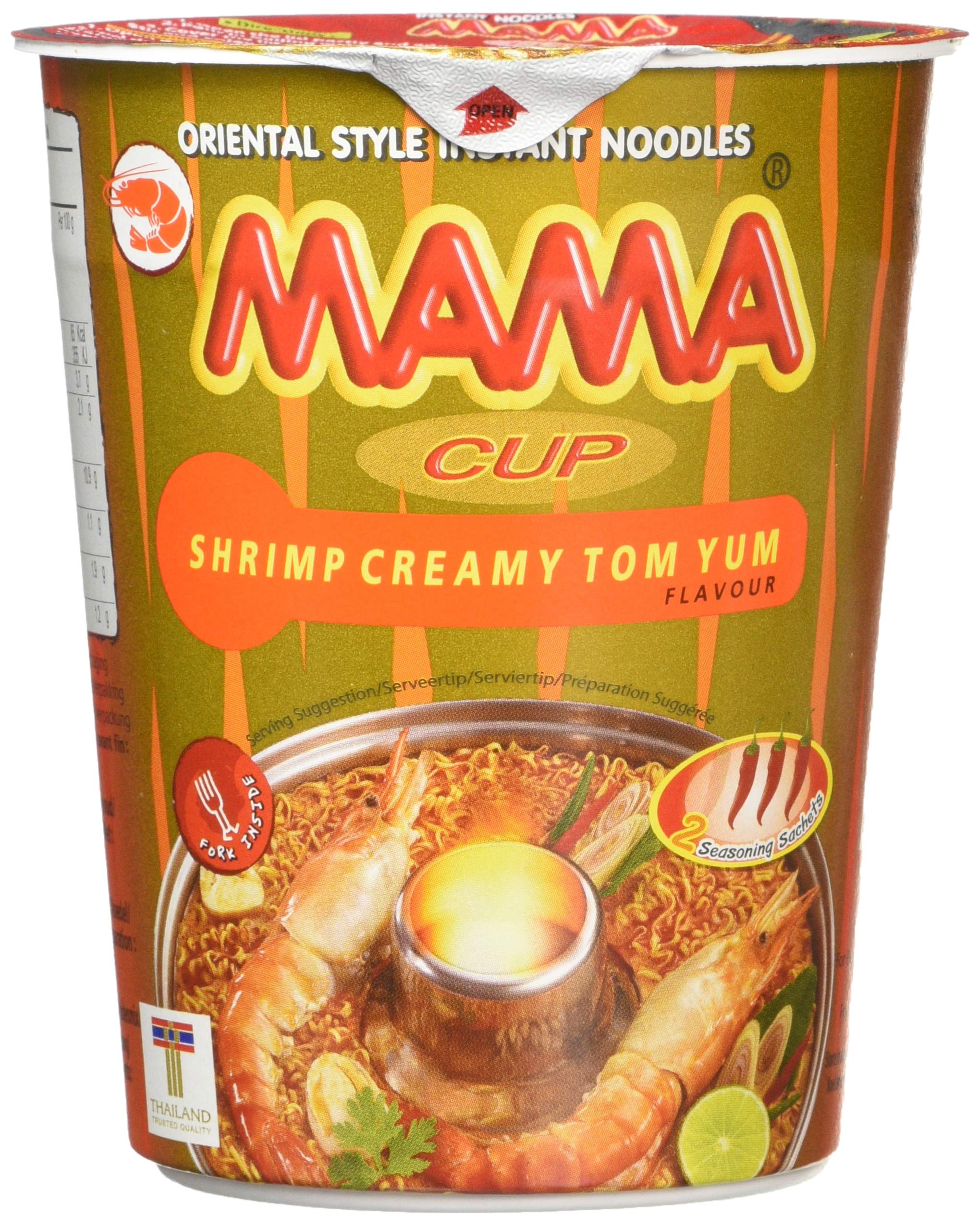 Mama Instant Cup Noodle Creamy Shrimp Tom Yum Flavor 70g - Pack of 12
