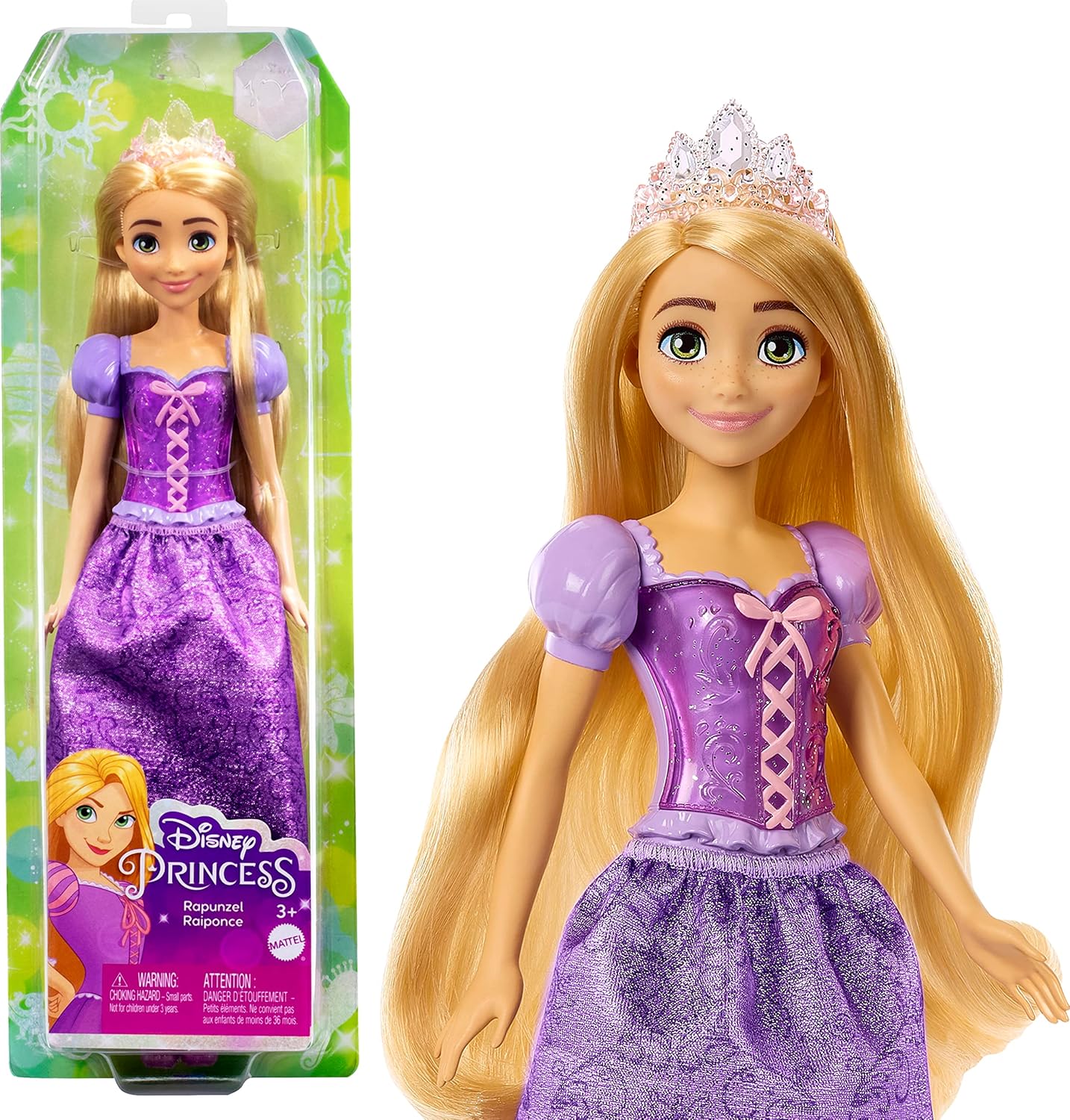 Disney Princess Rapunzel Posable Fashion Doll - Sparkling Movie-Inspired Outfit & Long Hair
