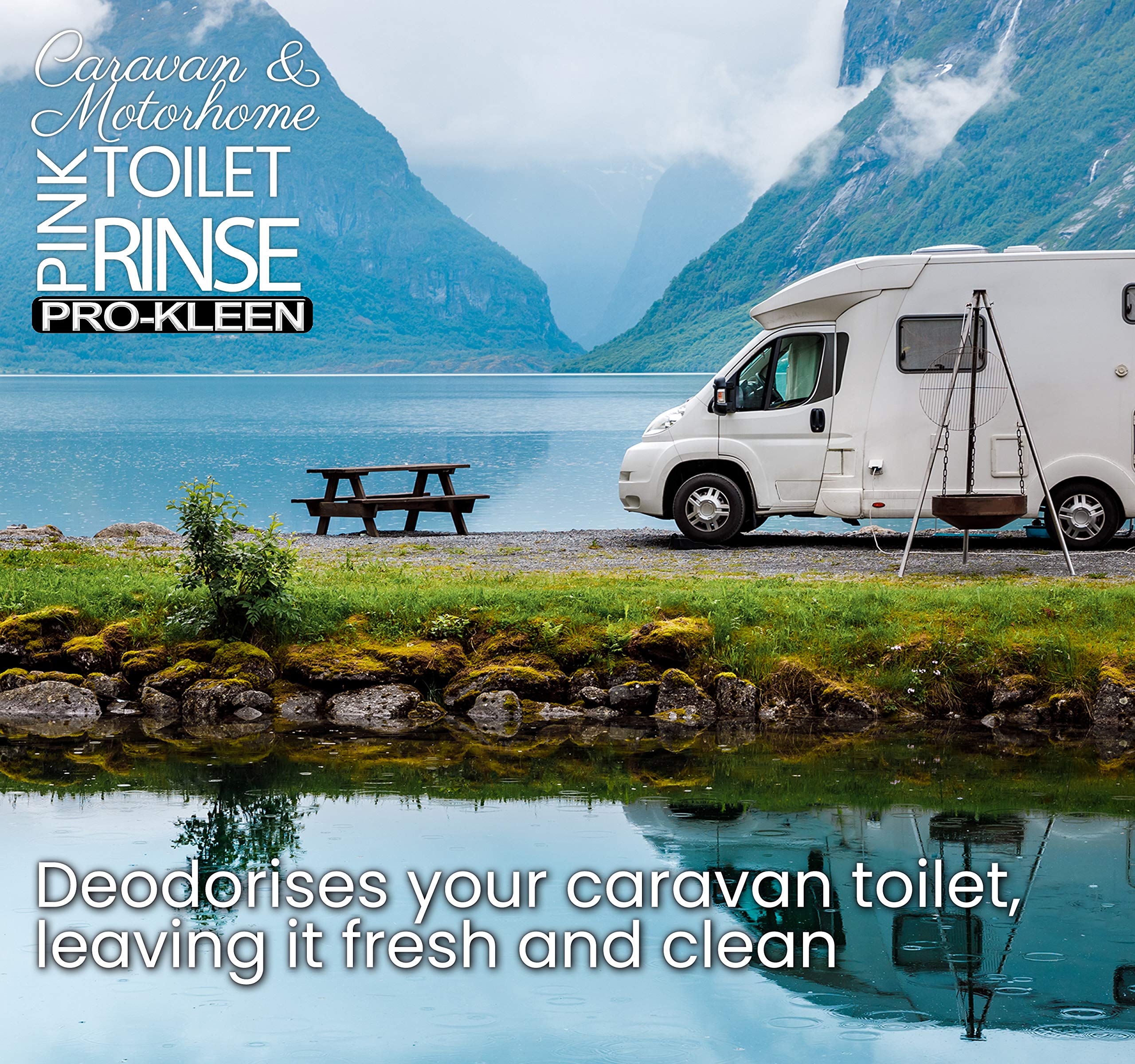Pro-Kleen Pink Toilet Chemical Rinse Solution Fluid Cleaner - 2L Concentrated Formula for Caravan & Motorhome 5