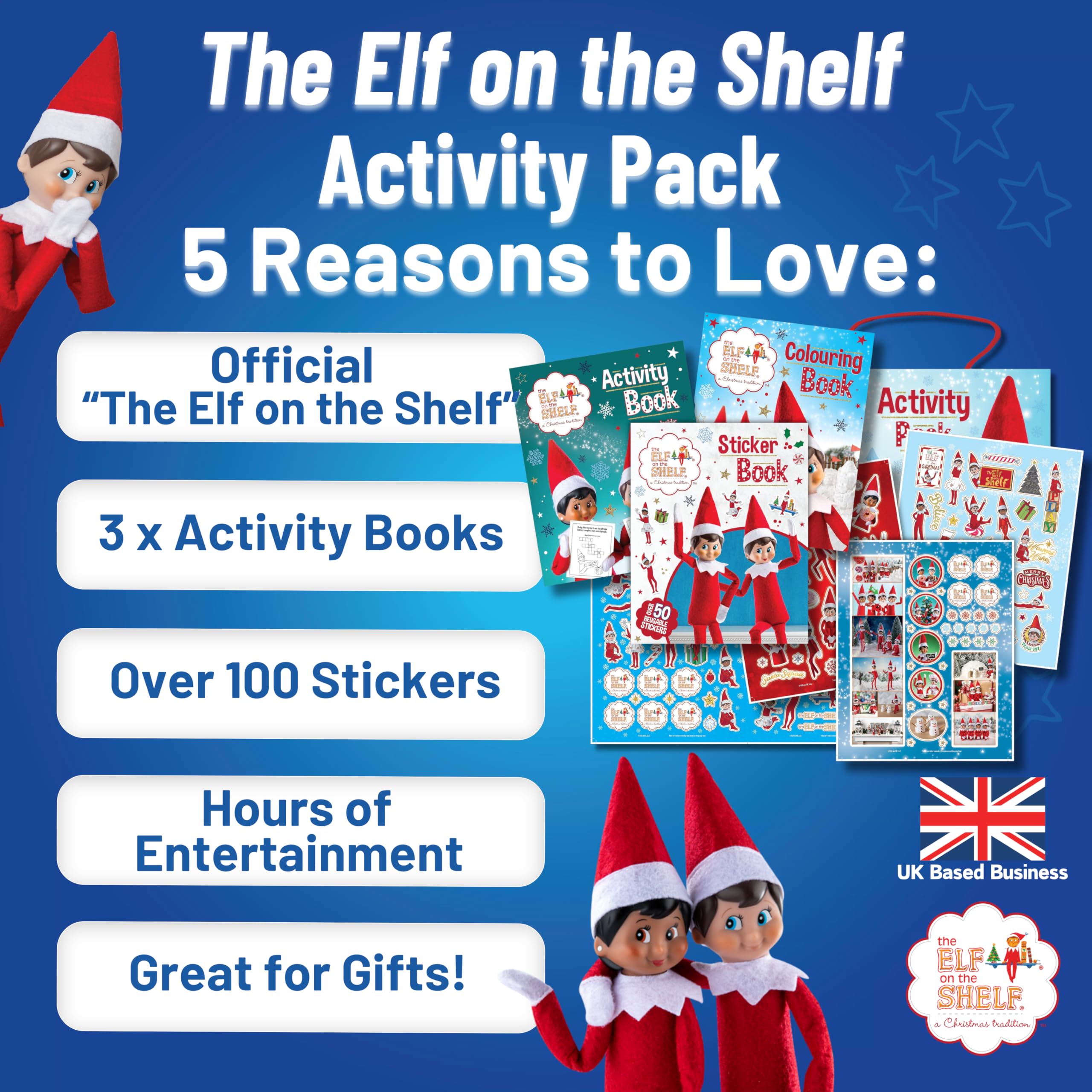 Elf on the Shelf Christmas Activity Pack - Coloring, Sticker & Activity Books with 100+ Reusable Stickers 6