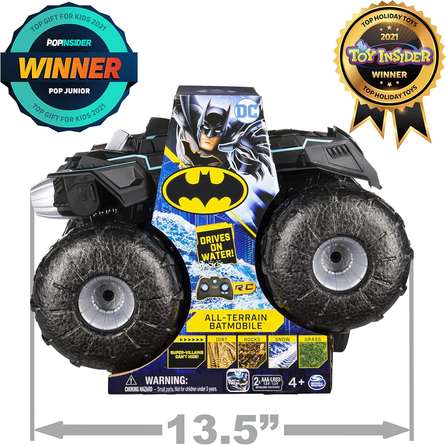 All-Terrain Batmobile Remote Control Vehicle - Water-Resistant RC Car for Kids 4+ 7