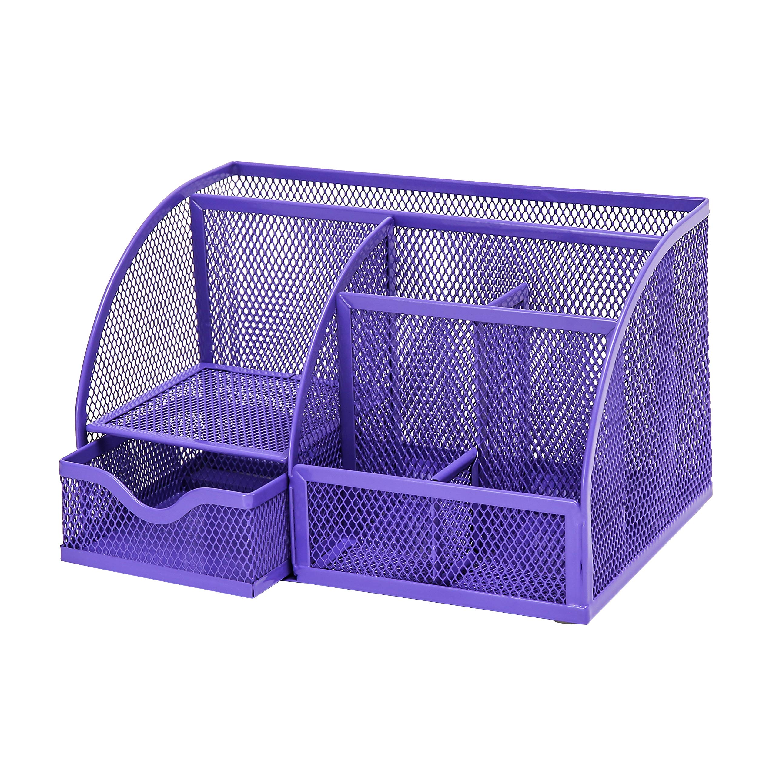 EXERZ Mesh Desk Organiser - 7 Compartments, Powder Coated Iron, Scratchproof | 22cm L 3