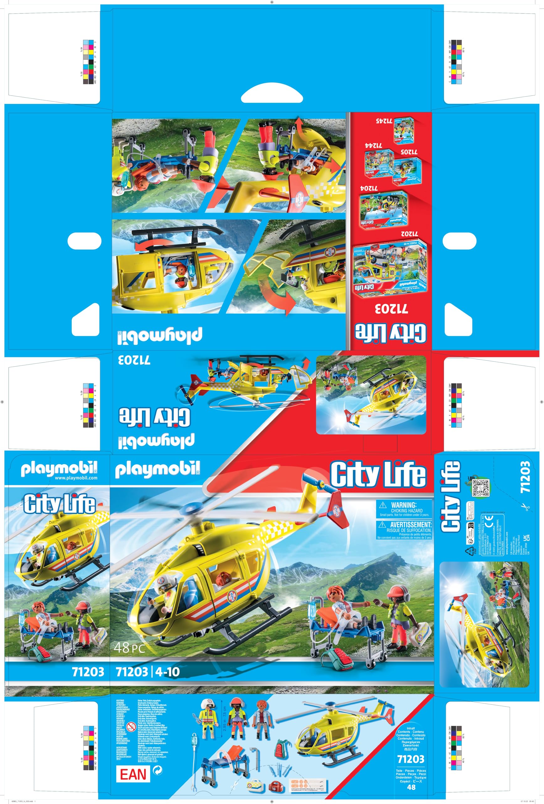Playmobil 71203 City Life Medical Helicopter - Rescue Vehicle Playset for Kids 4+ 9