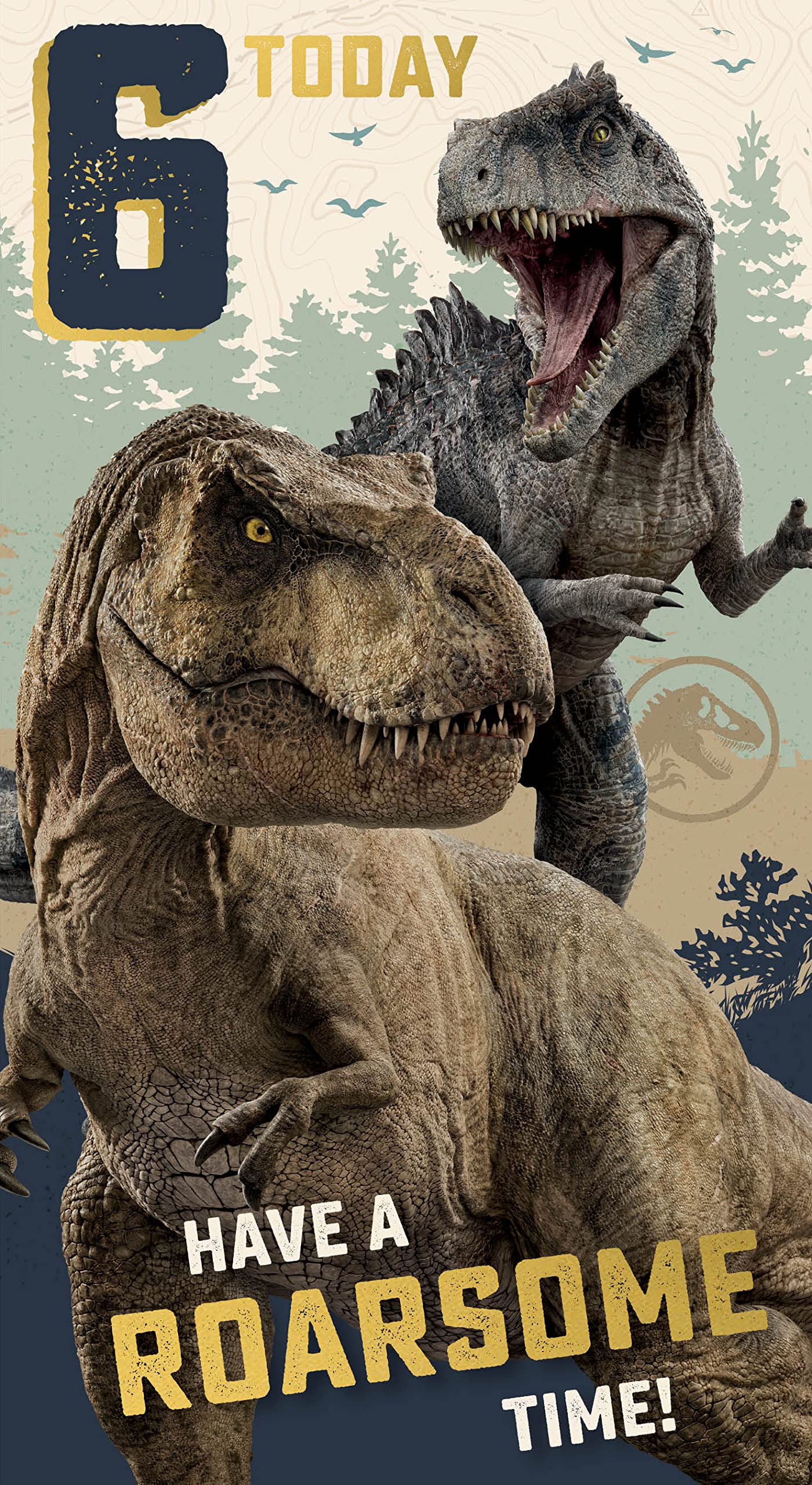 Danilo Promotions LTD Jurassic World Age 6 Birthday Card | Officially Licensed | 9 x 5 Size
