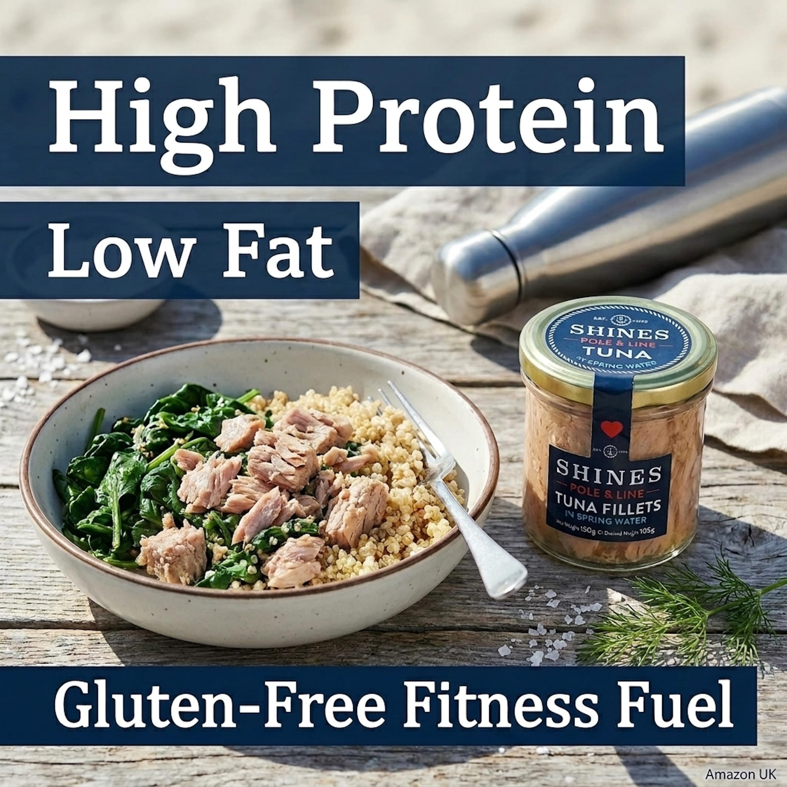 Shines Wild Skipjack Tuna in Spring Water - 3 x 150g Jars | Pole & Line Caught 6