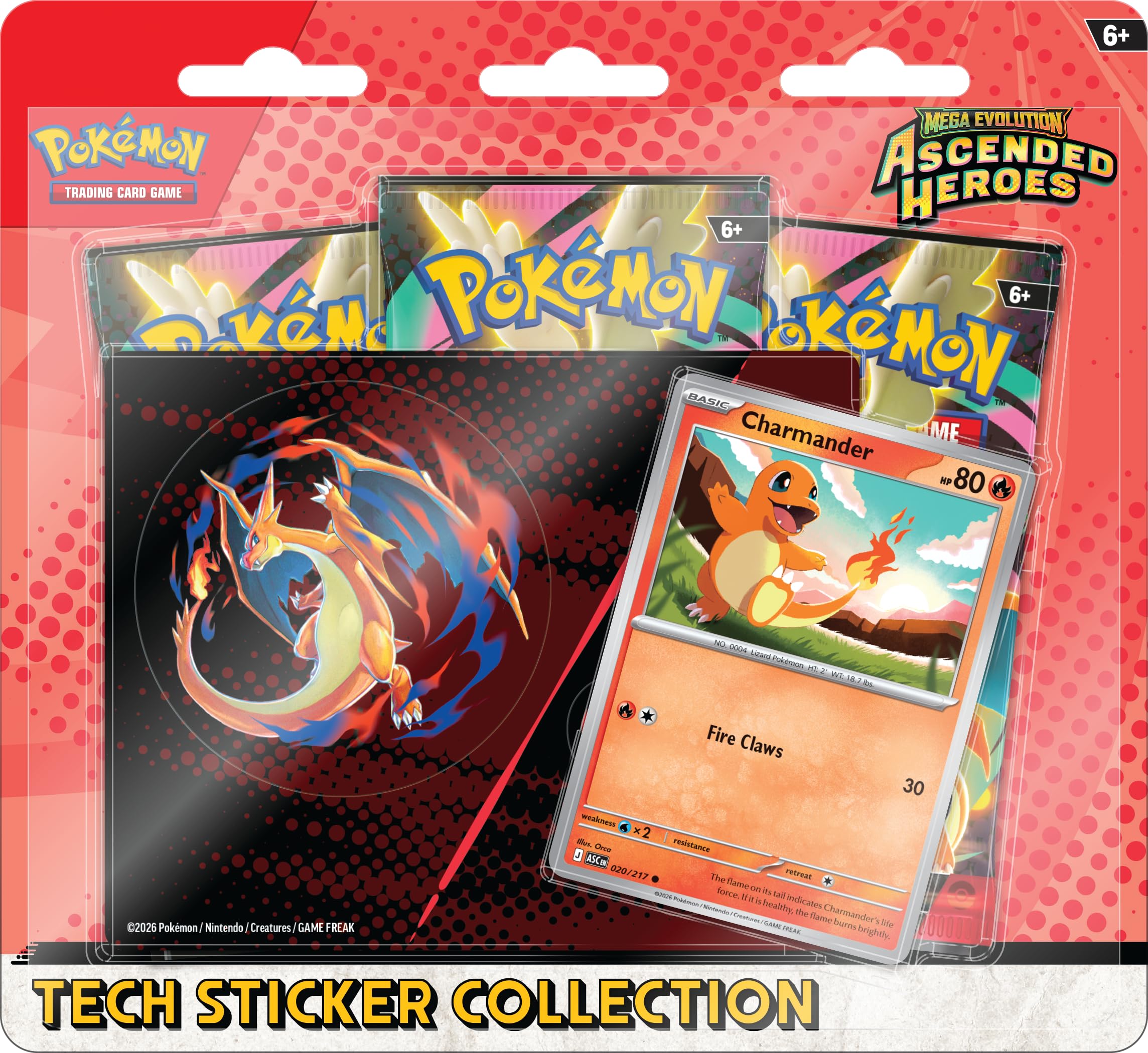 Pokémon TCG: Mega Evolution—Ascended Heroes Booster Pack Collection - Charmander | 3 Booster Packs 1