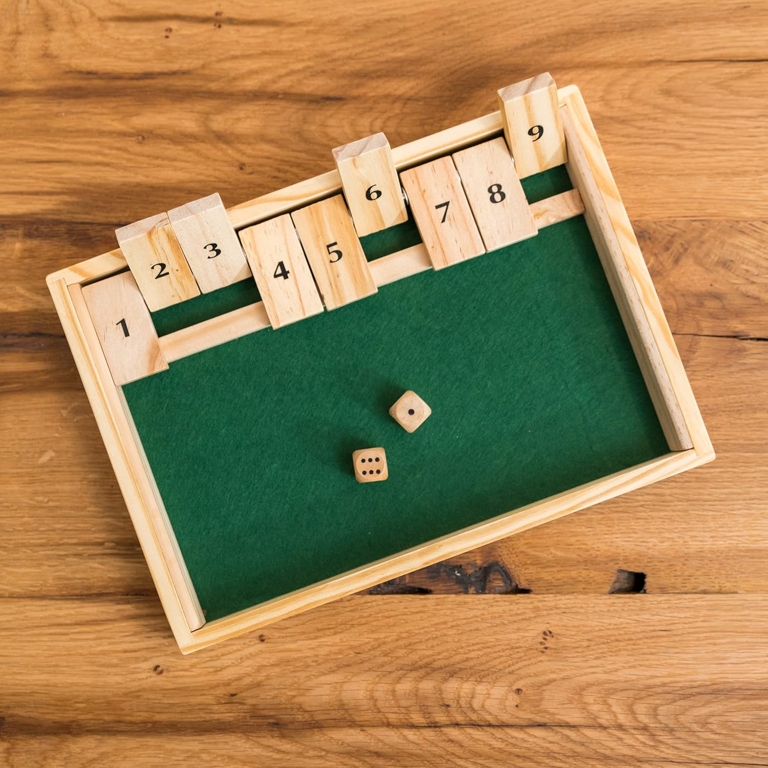 Toyrific Shut The Box Wooden Dice Game - 9 Number Classic Board Game 6