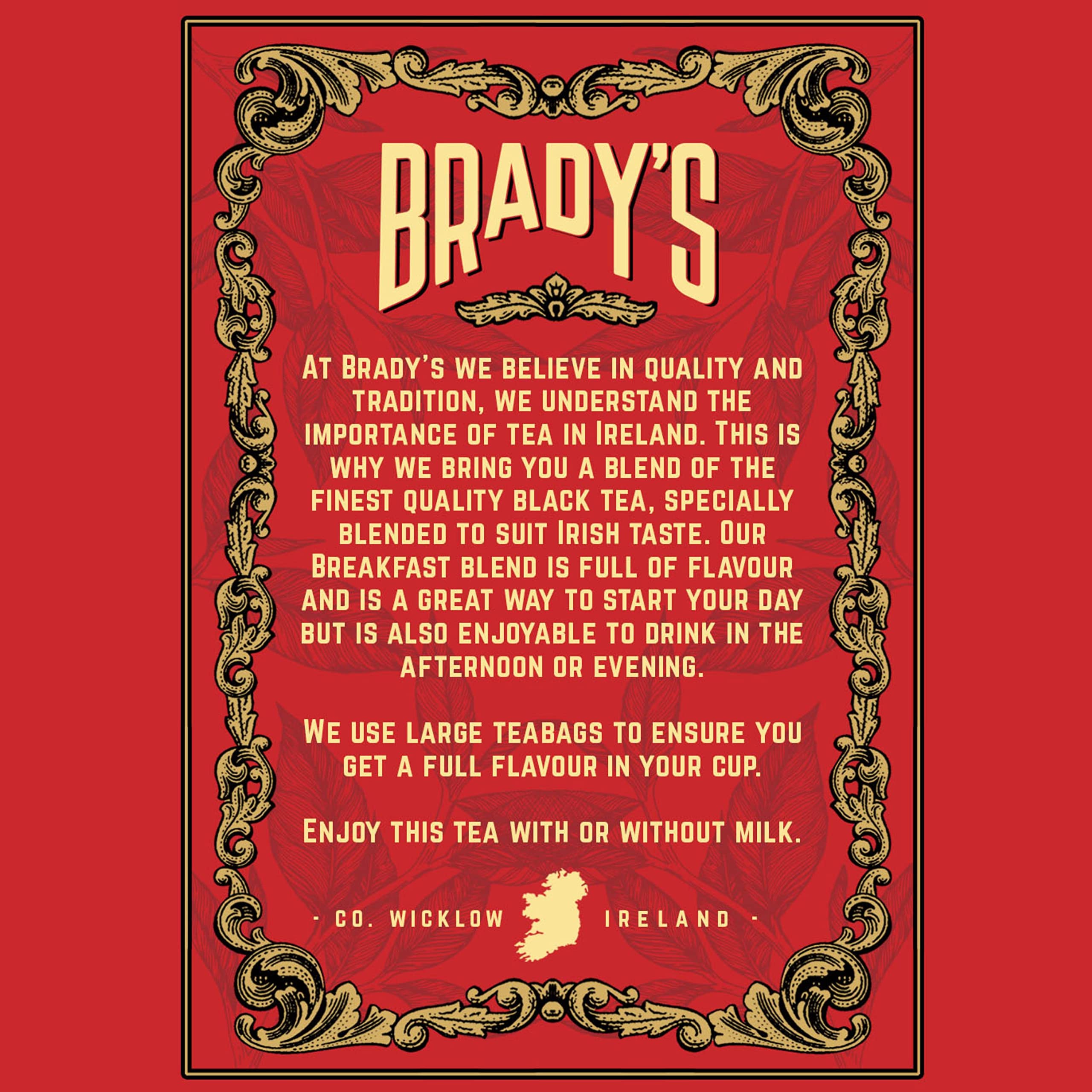 Brady's Irish Breakfast Tea - 40 Tea Bags - Rich Malty Black Tea Blend in Tin 15