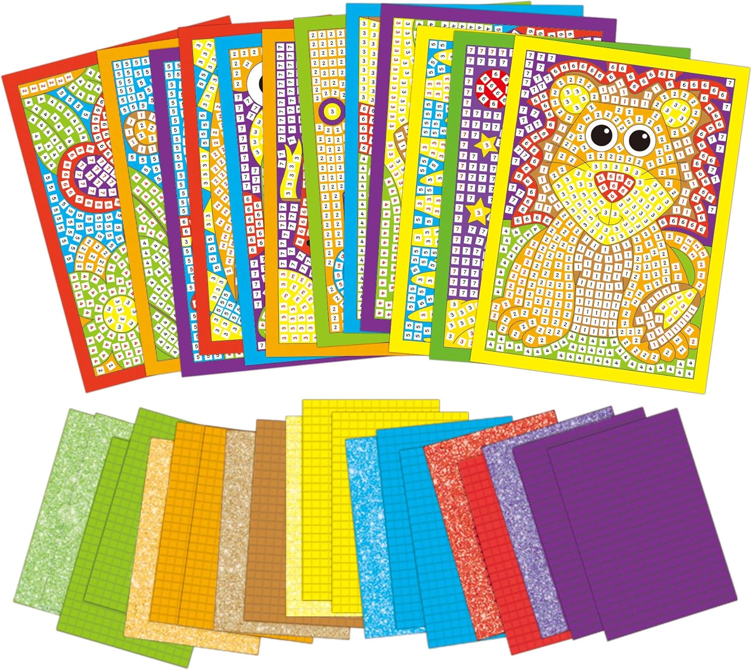 Galt Mega Mosaics Craft Kit - Tile by Number Foam Mosaic Art for Kids 5+
