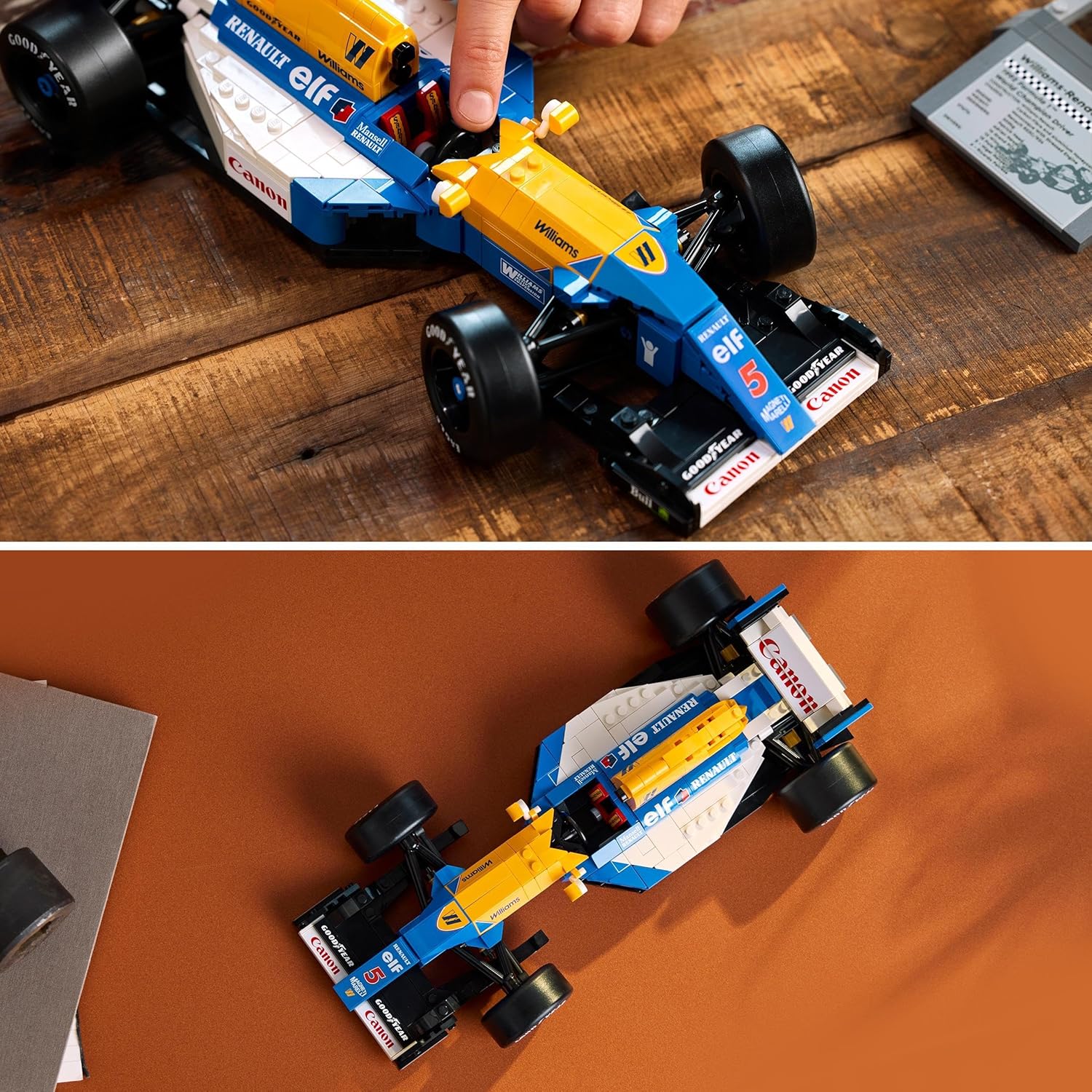 LEGO Icons Williams Racing FW14B & Nigel Mansell - F1 Car Model Set for Adults, 7