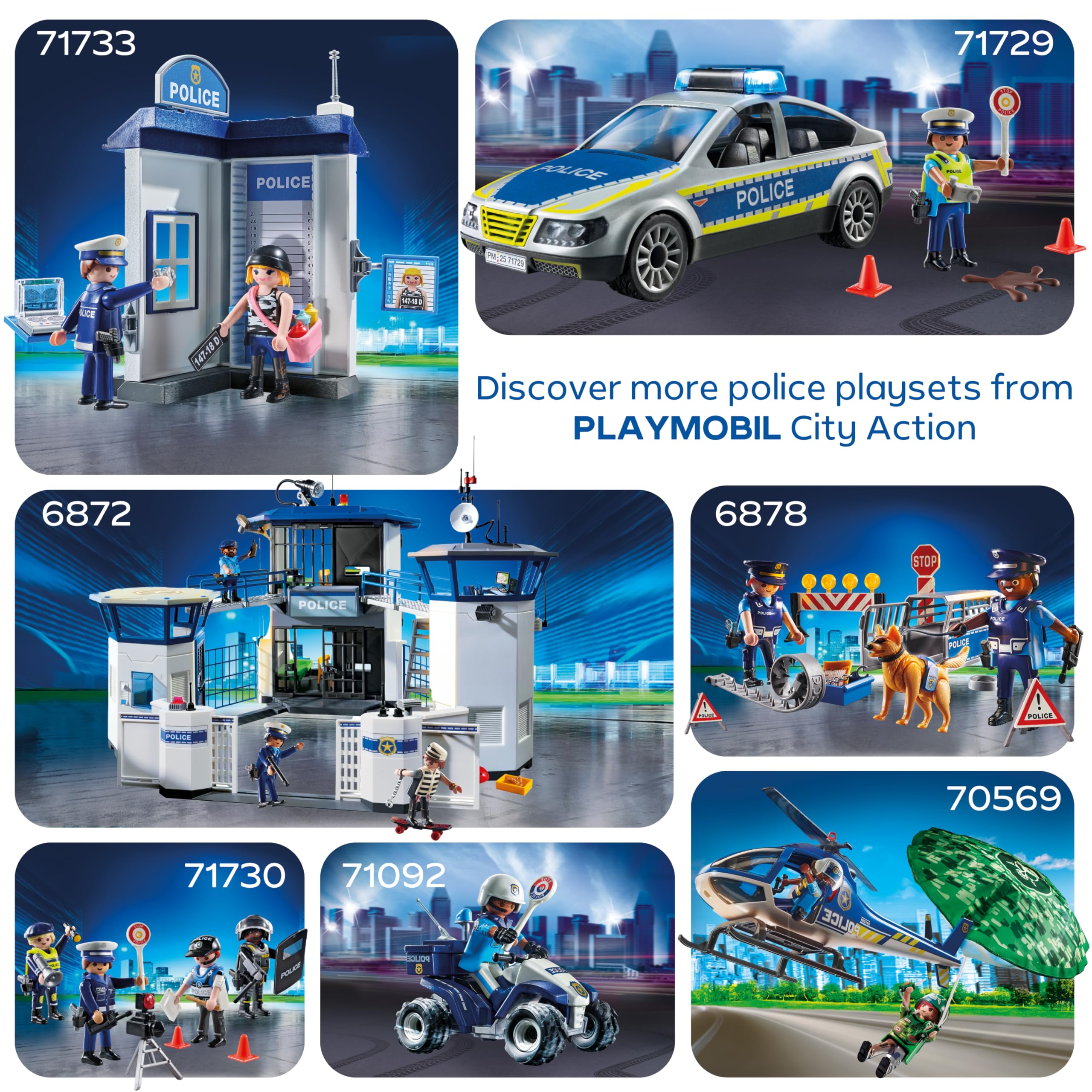 Playmobil Action Heroes Police Patrol Car - Vehicle Playset for Kids 4+ 6