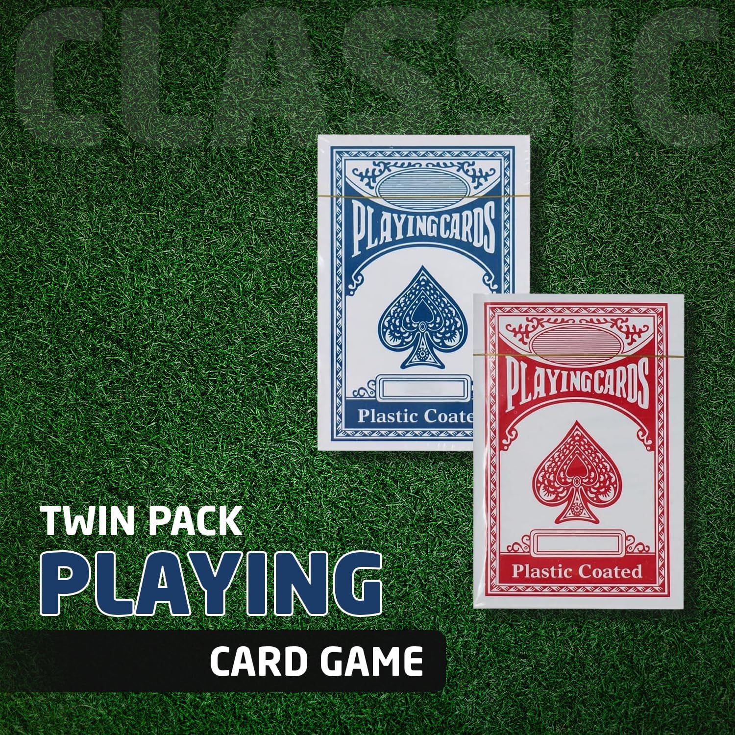 1ABOVE Twin Pack Playing Card Game Classic Red and Blue Plastic Coated 7