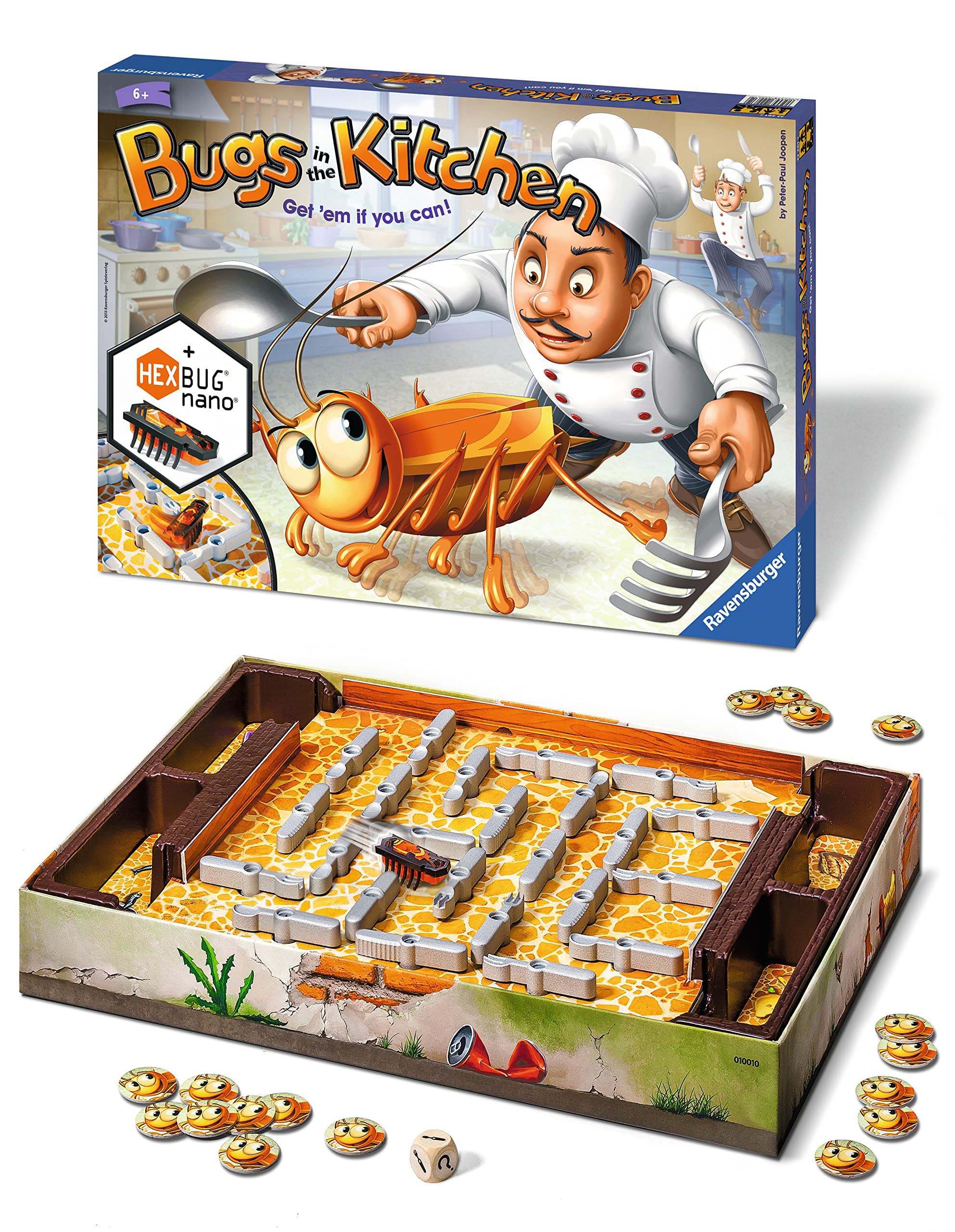 Ravensburger Bugs in the Kitchen Board Game for Kids Age 6 and Up - 2 to 4 Players with HEXBUG Nano