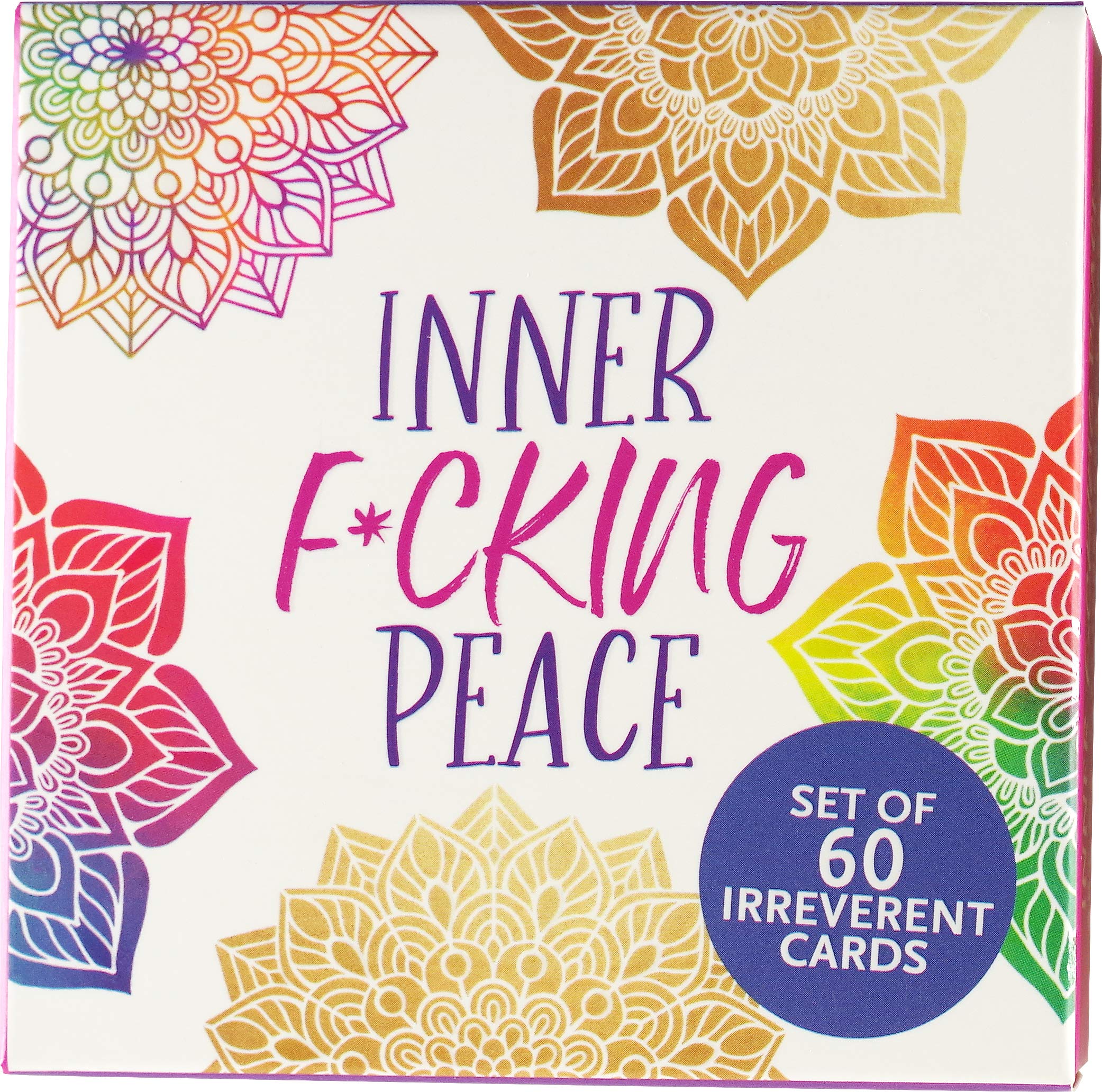 Peter Pauper Press Inner Fucking Peace Motivational Card Deck - 60 Cards | Mature Content | English