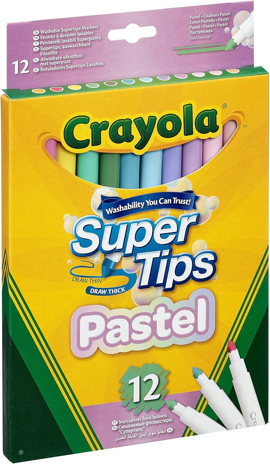 CRAYOLA Pastel SuperTips Washable Markers - Washable Felt Tip Pens for Kids, Ages 3+, Pack of 36 8