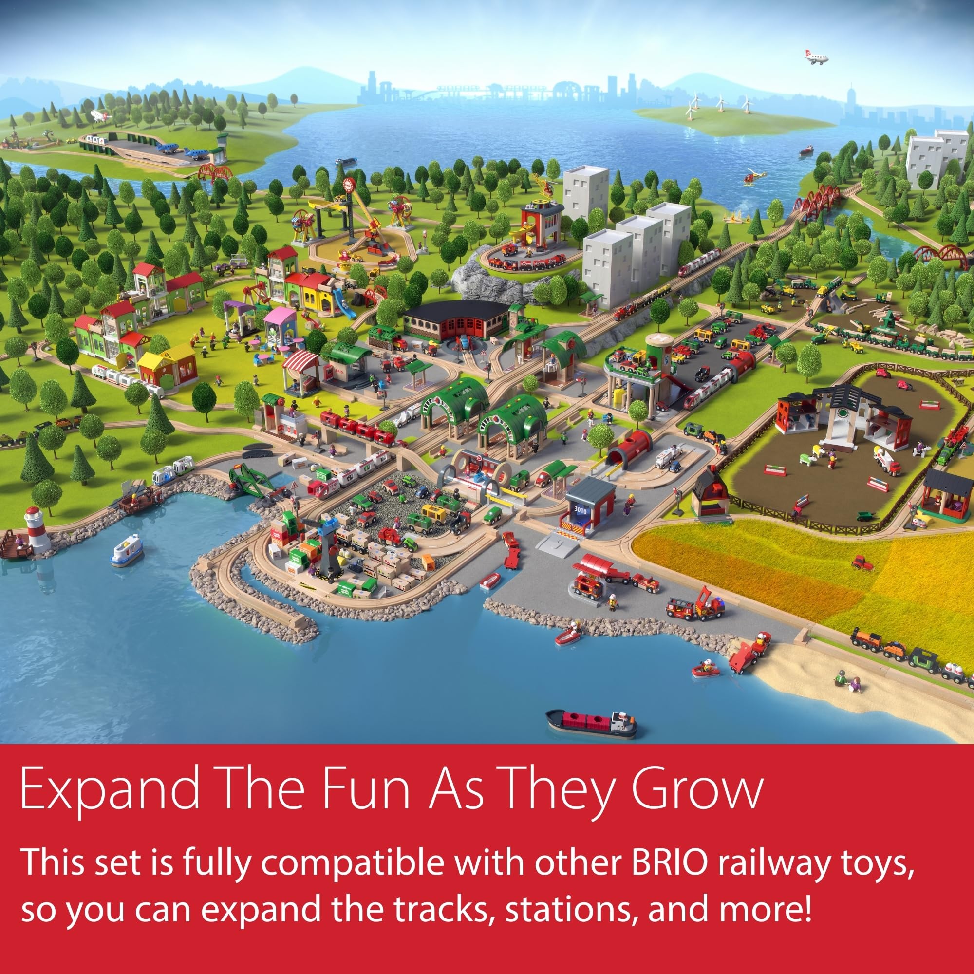 BRIO Mighty Gold Action Locomotive Battery-Powered Wooden Toy Train for Kids - BRIO World Add-On 10