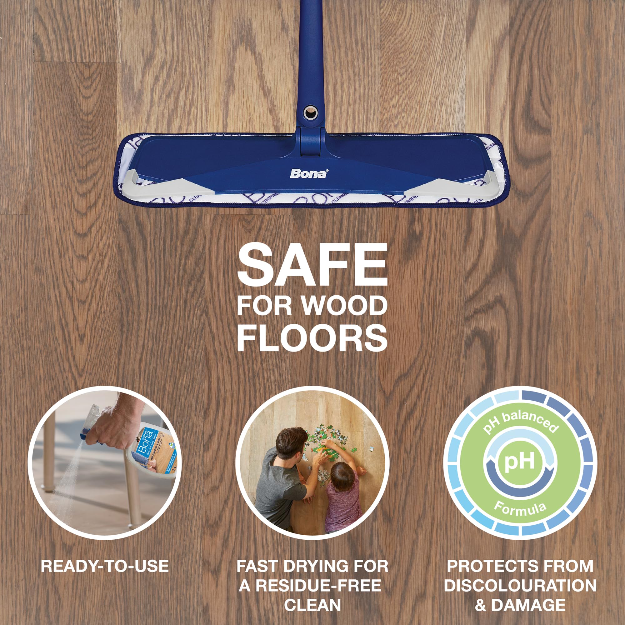 Bona OxyPower Wood Floor Cleaner Liquid for Varnished or Hard Waxed Floors | 1 Litre Spray 4