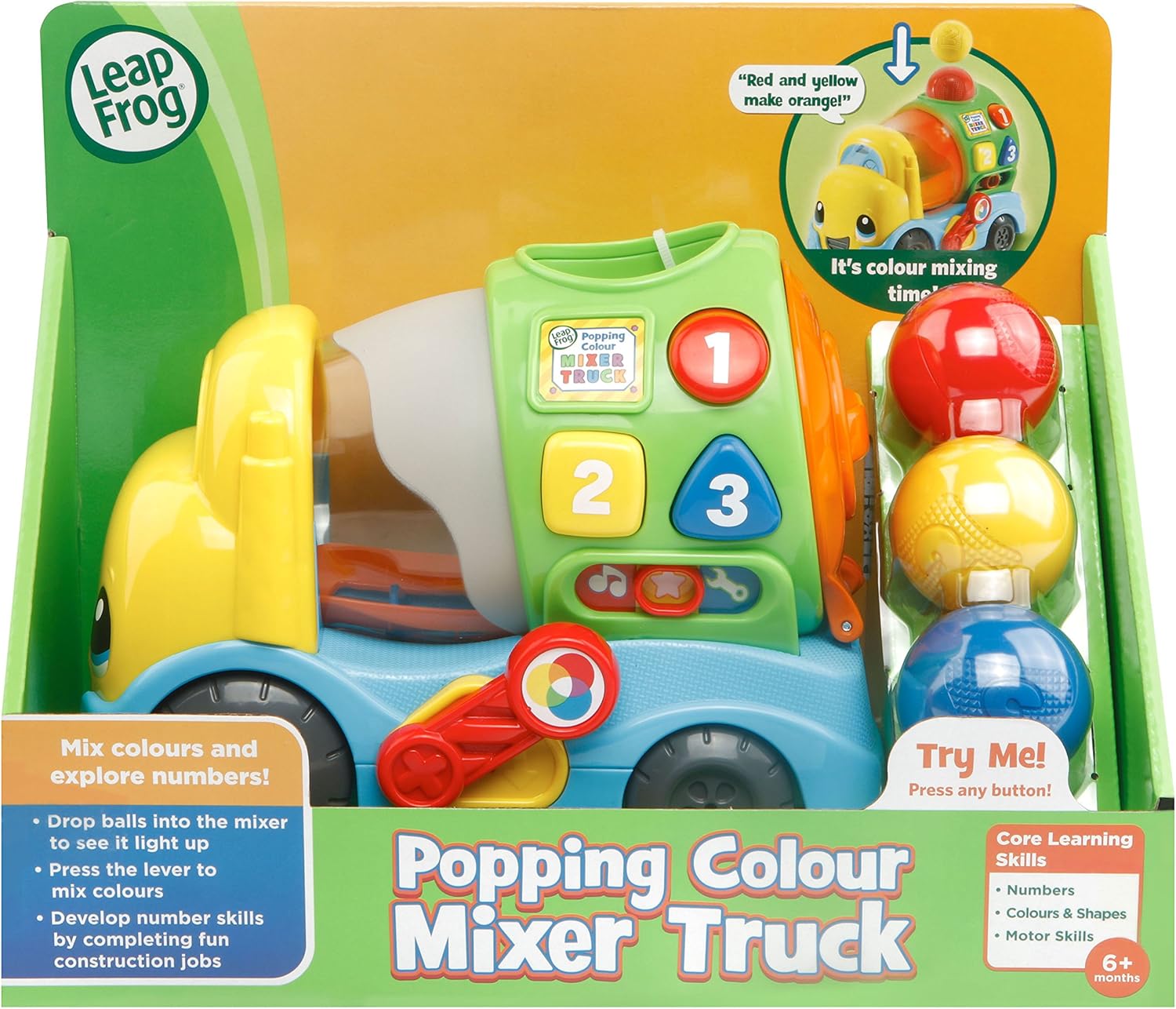 LeapFrog Popping Colour Mixer Truck - Educational Musical Shape Sorter for Babies & Toddlers 6m+ 10