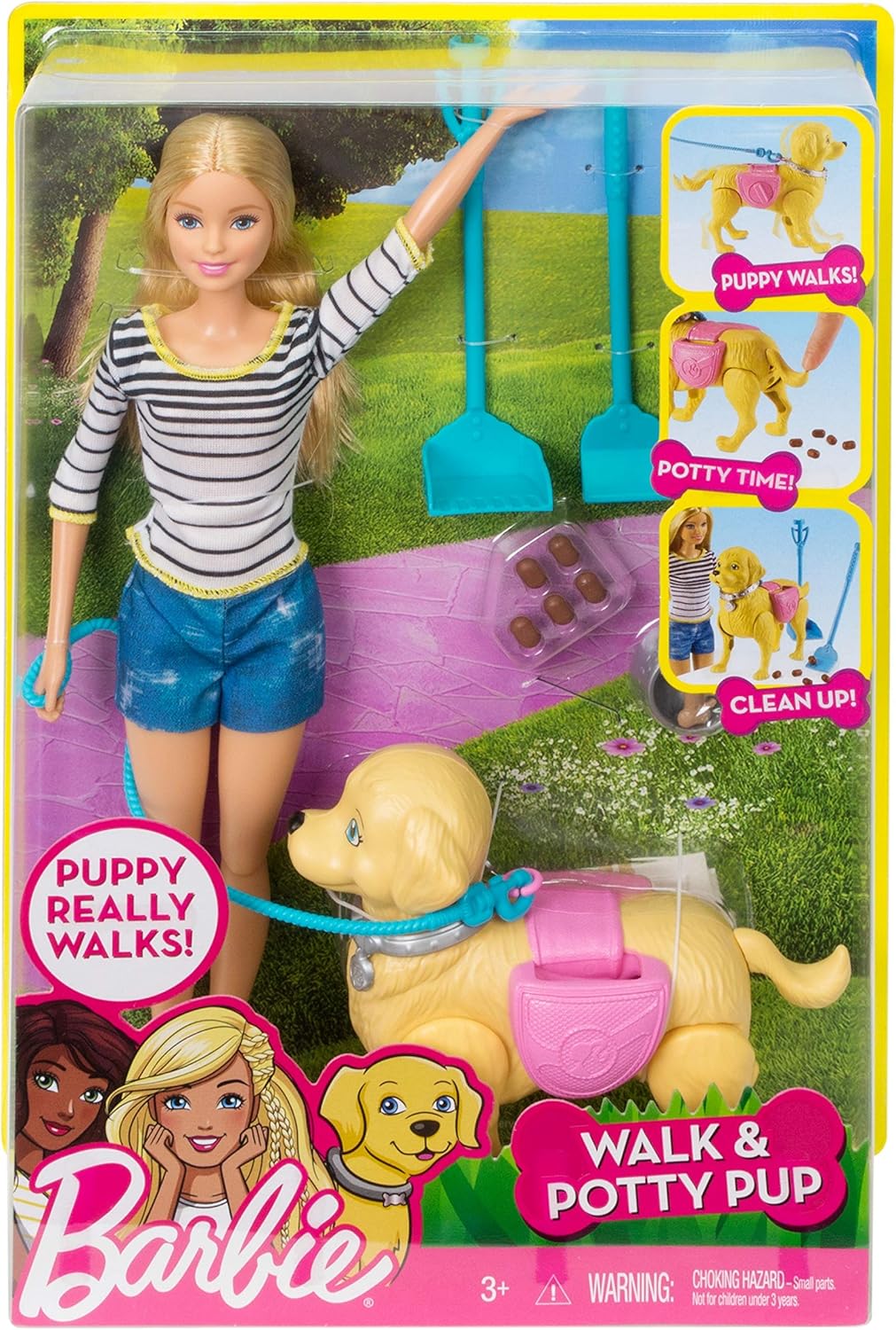 Barbie DWJ68 Walker Playset - Walking & Potty-Training Puppy with Doll, 36 Months+ 6