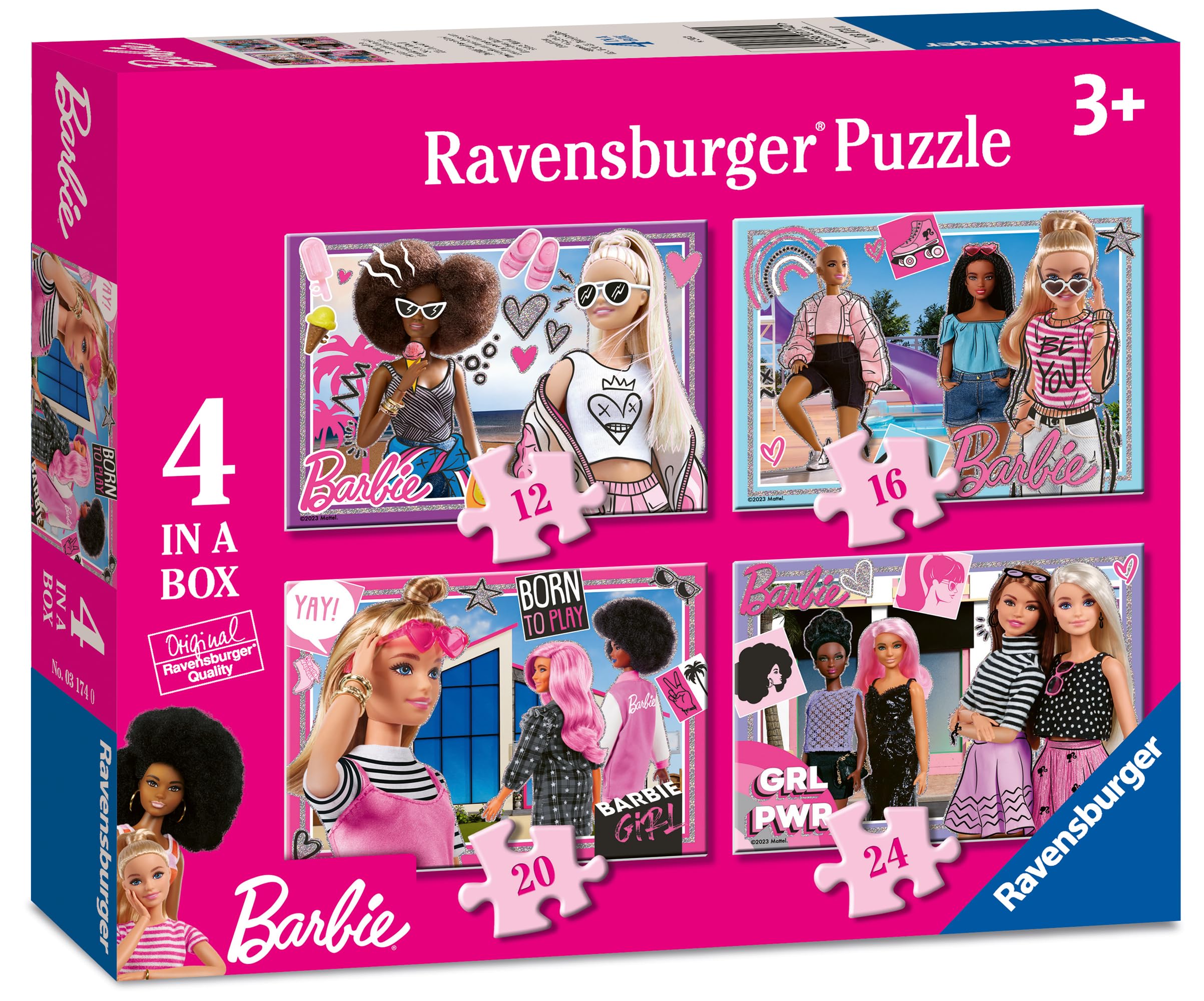 Ravensburger Barbie 4-in-a-Box Jigsaw Puzzle Set for Kids Ages 3 and Up