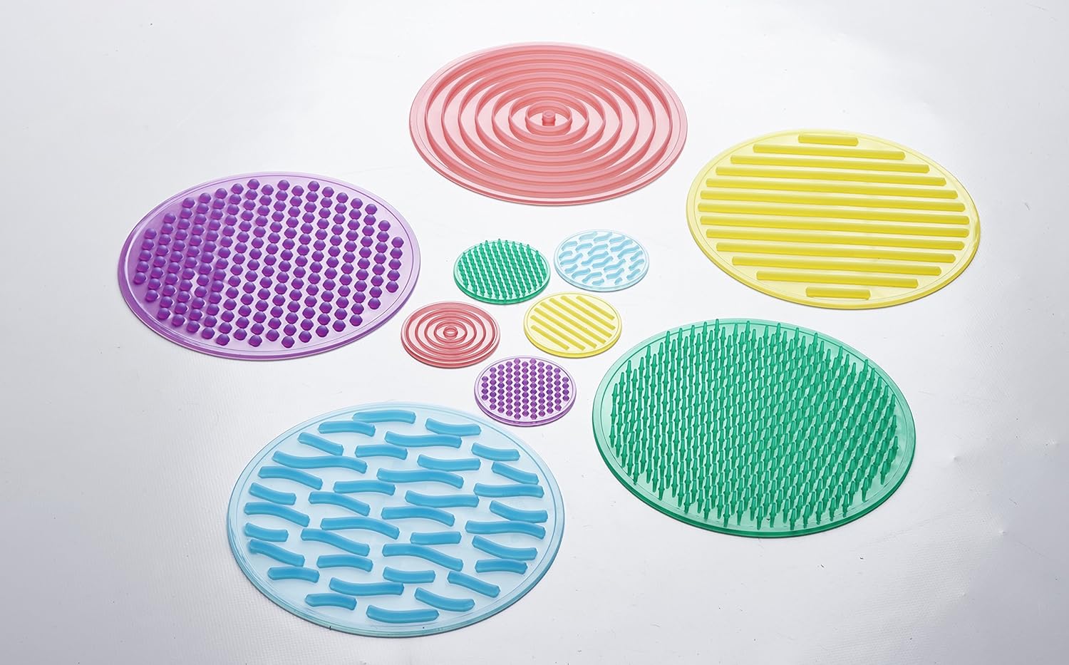 TickiT SiliShapes Sensory Circle Set - 10 Textured Silicone Circles for Tactile Play & Exploration 10
