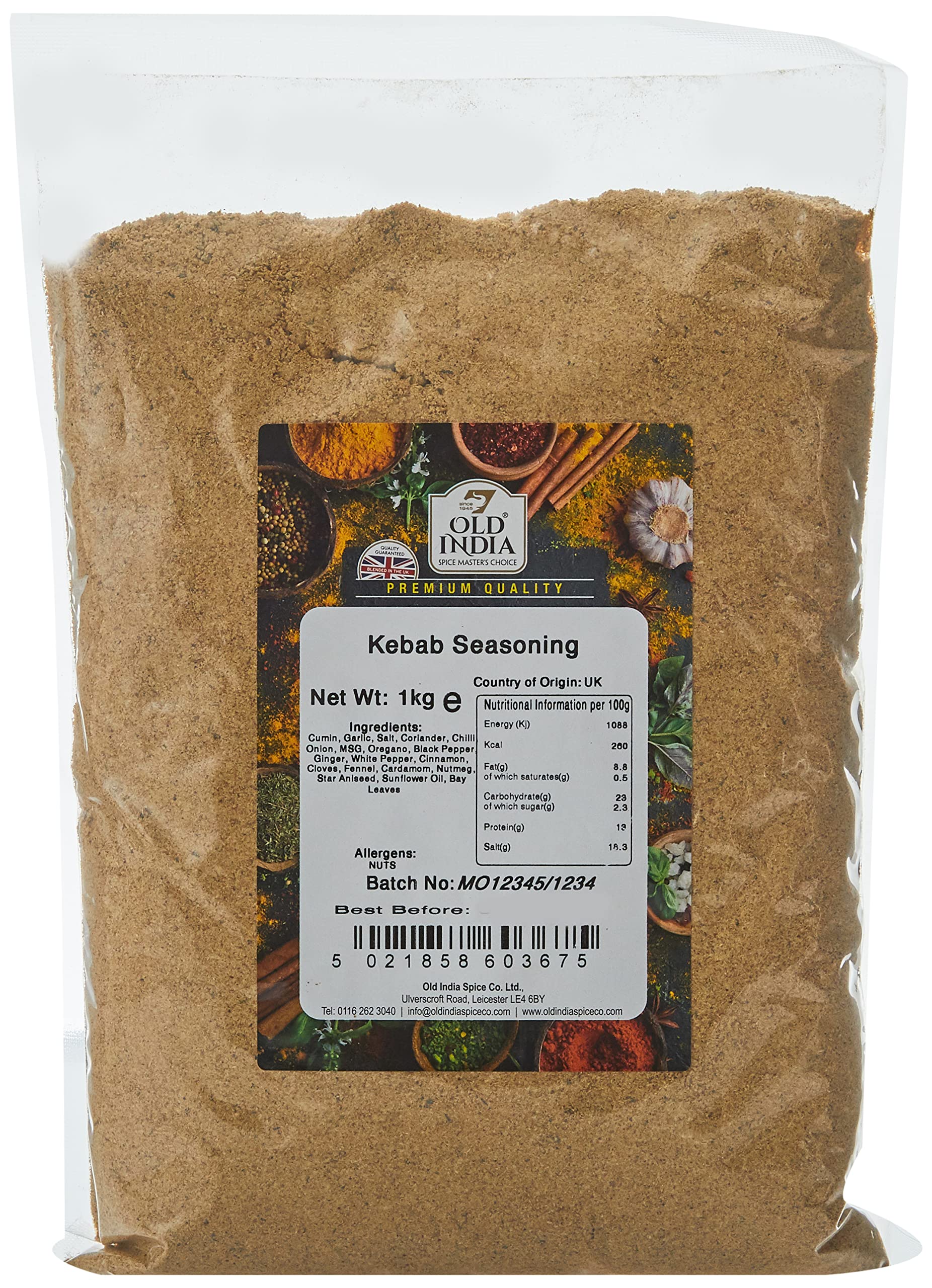 Old India Kebab Seasoning Powder, 1kg | 100% Natural & GMO Free 1