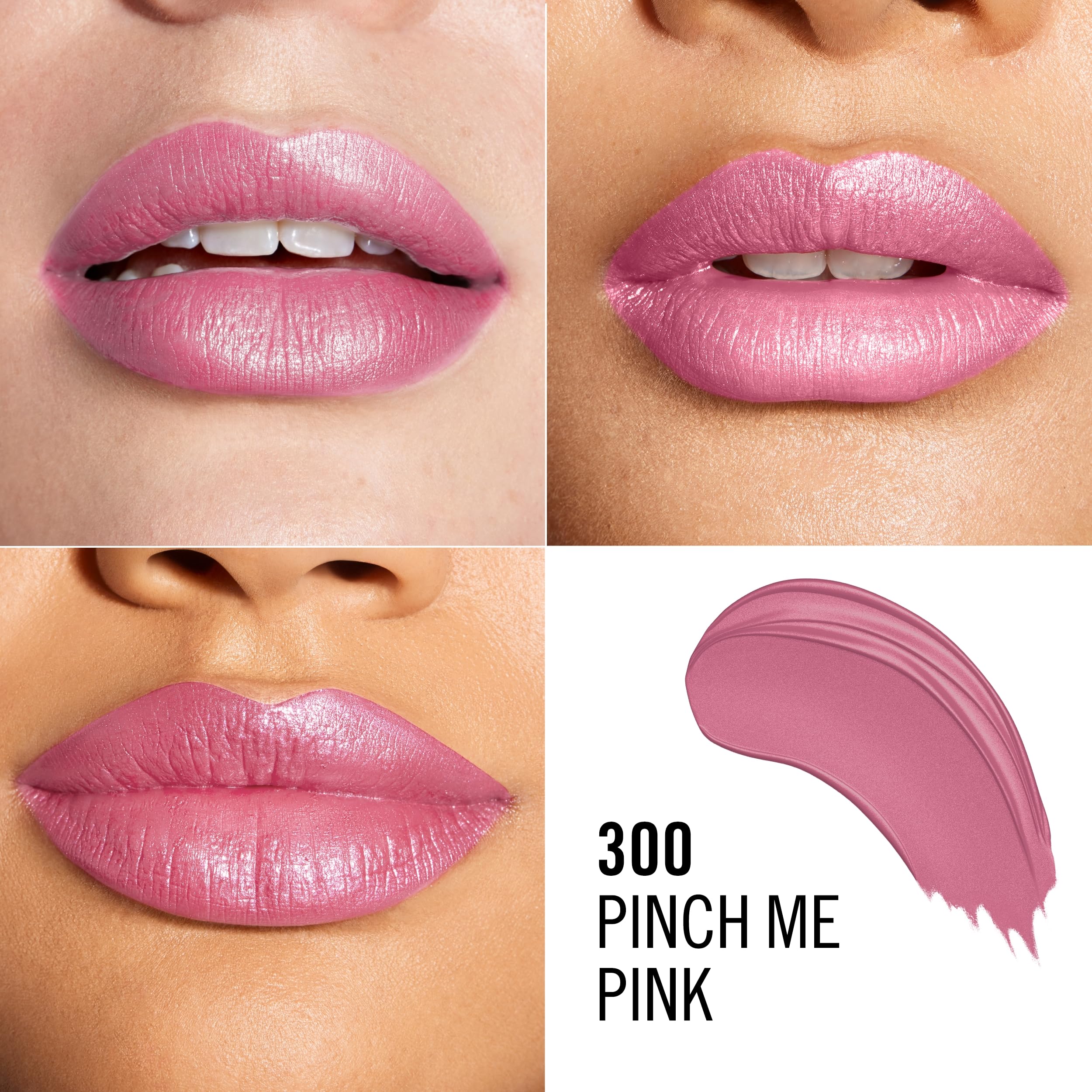 Rimmel Lasting Finish Lipstick 300 Pinch Me Pink - Creamy Satin Finish Long-Lasting Vegan Formula 5