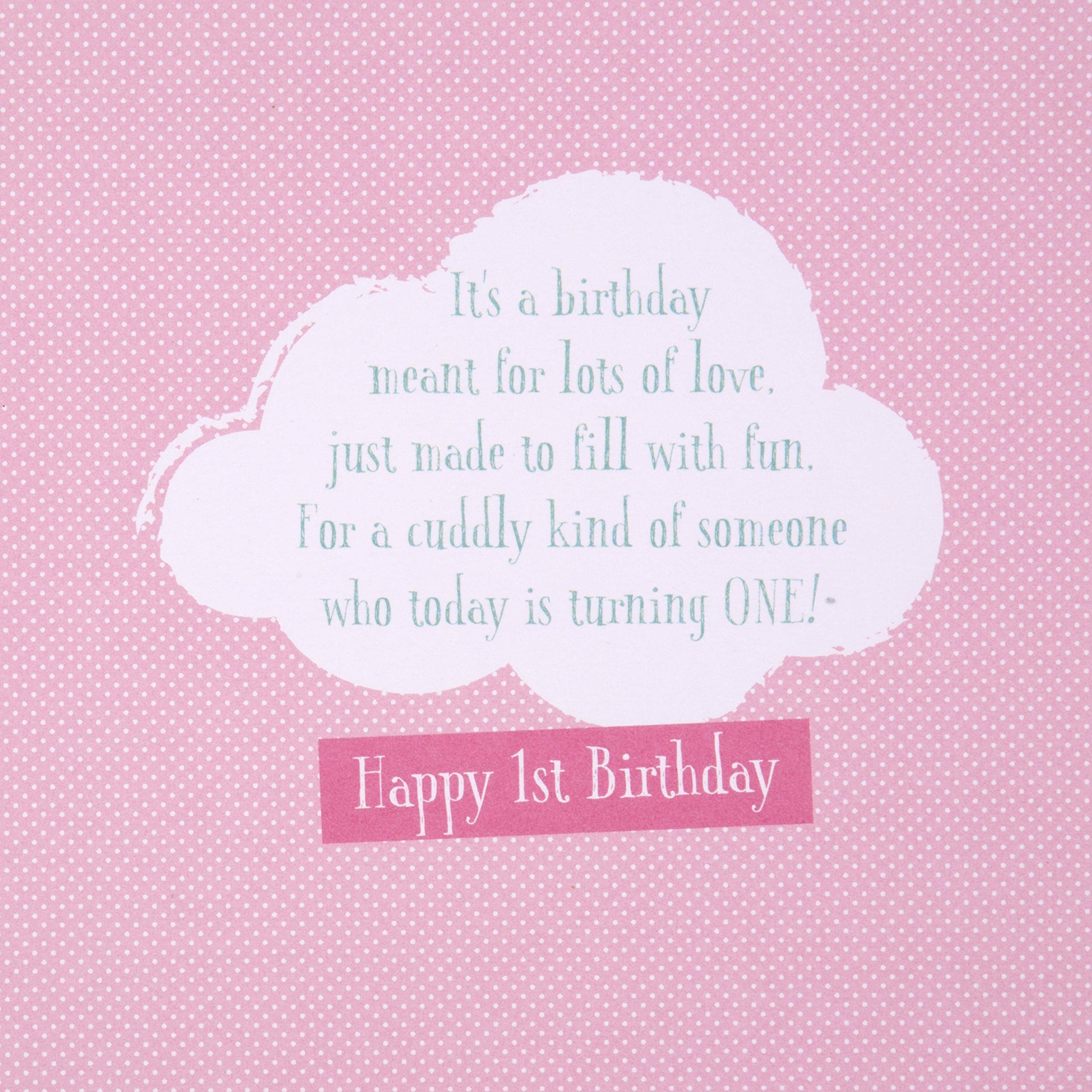 Hallmark Winnie-The-Pooh 1st Birthday Card for Little Girl | 18cm x 16cm | Kraft Envelope Included 5