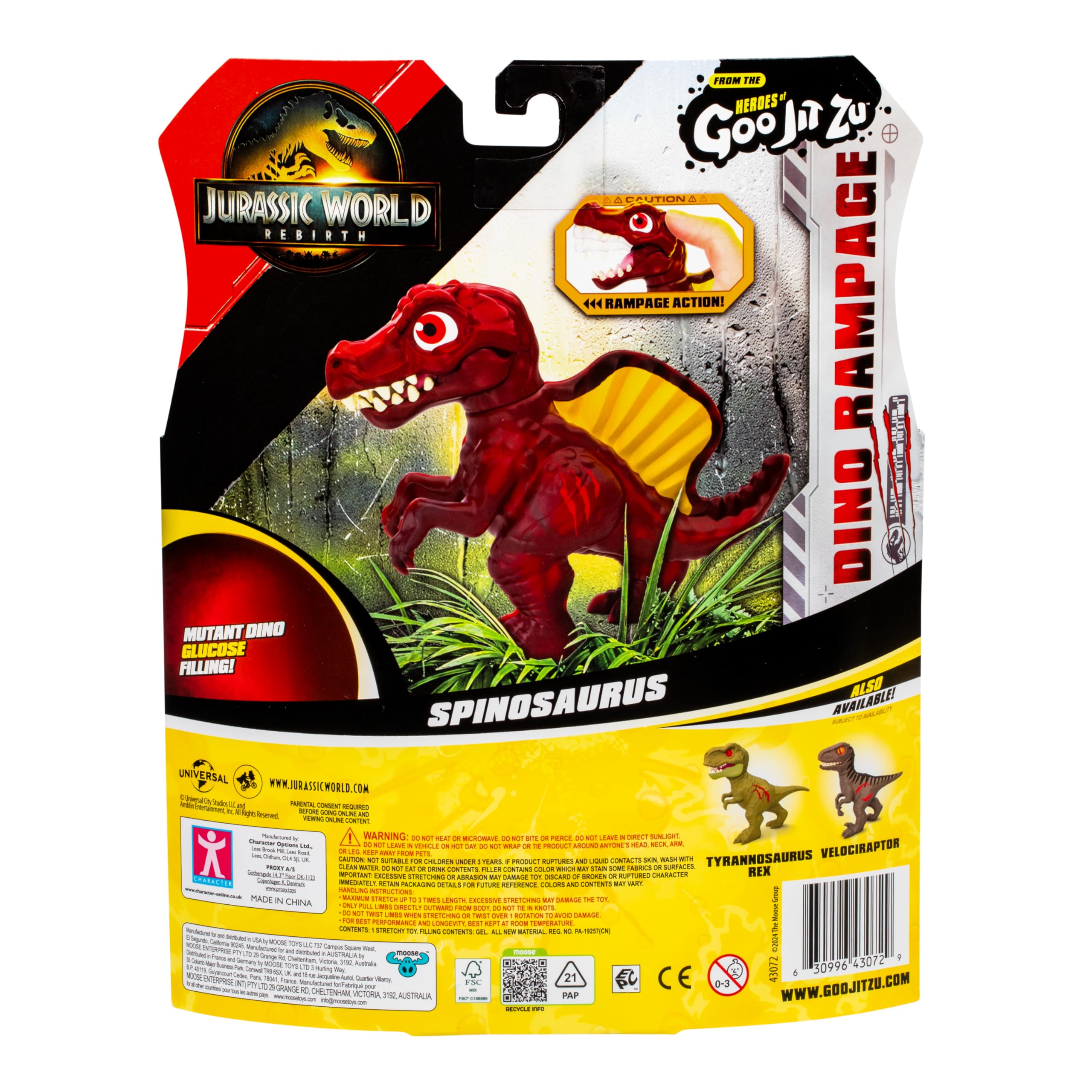 Heroes of Goo Jit Zu Jurassic World Rebirth Dino Rampage Spinosaurus Stretchy Toy | Mutant Dino Glucose Goo Filling 3