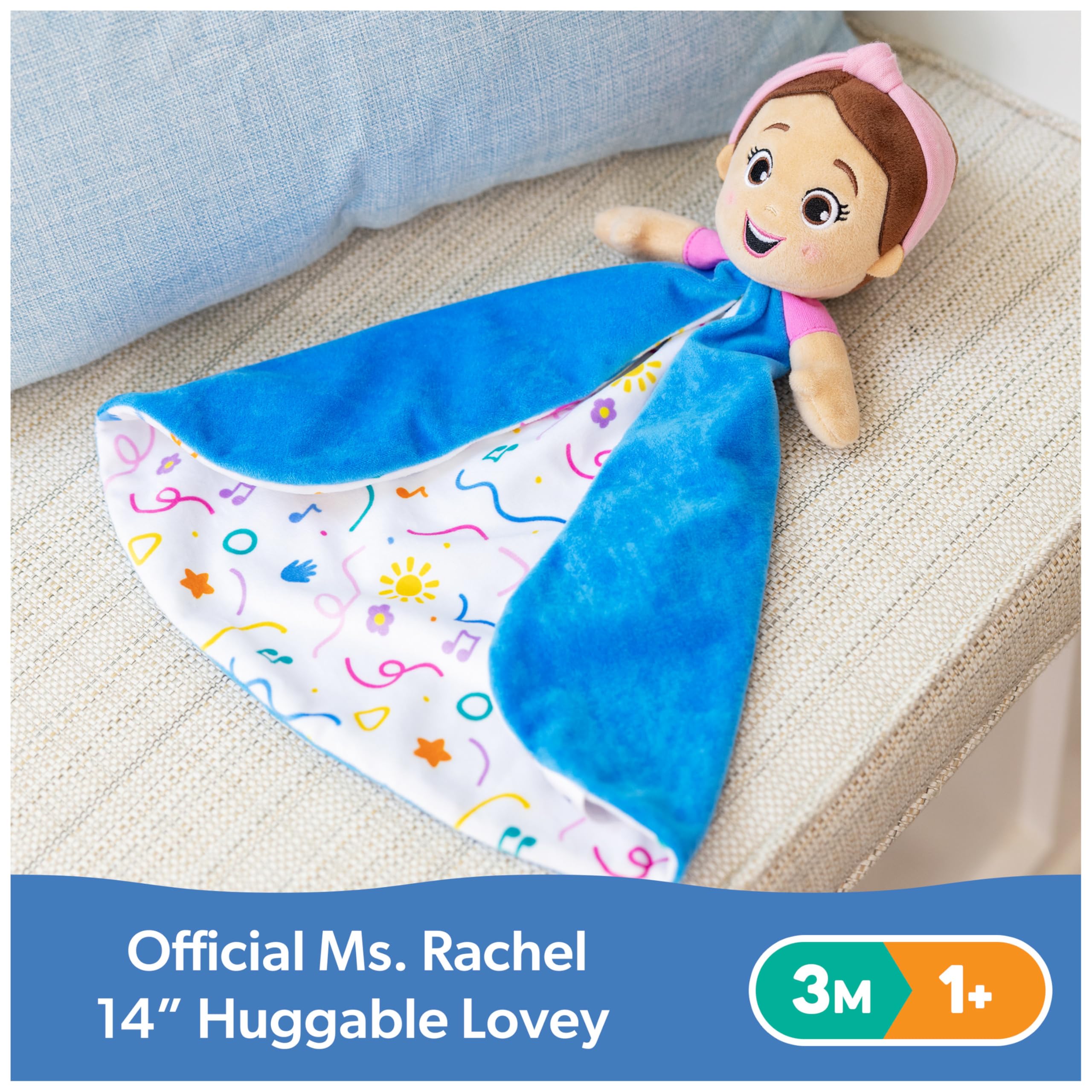Ms. Rachel Huggable Lovey - Double-Sided Soft Security Blanket for Babies 3M+ 8