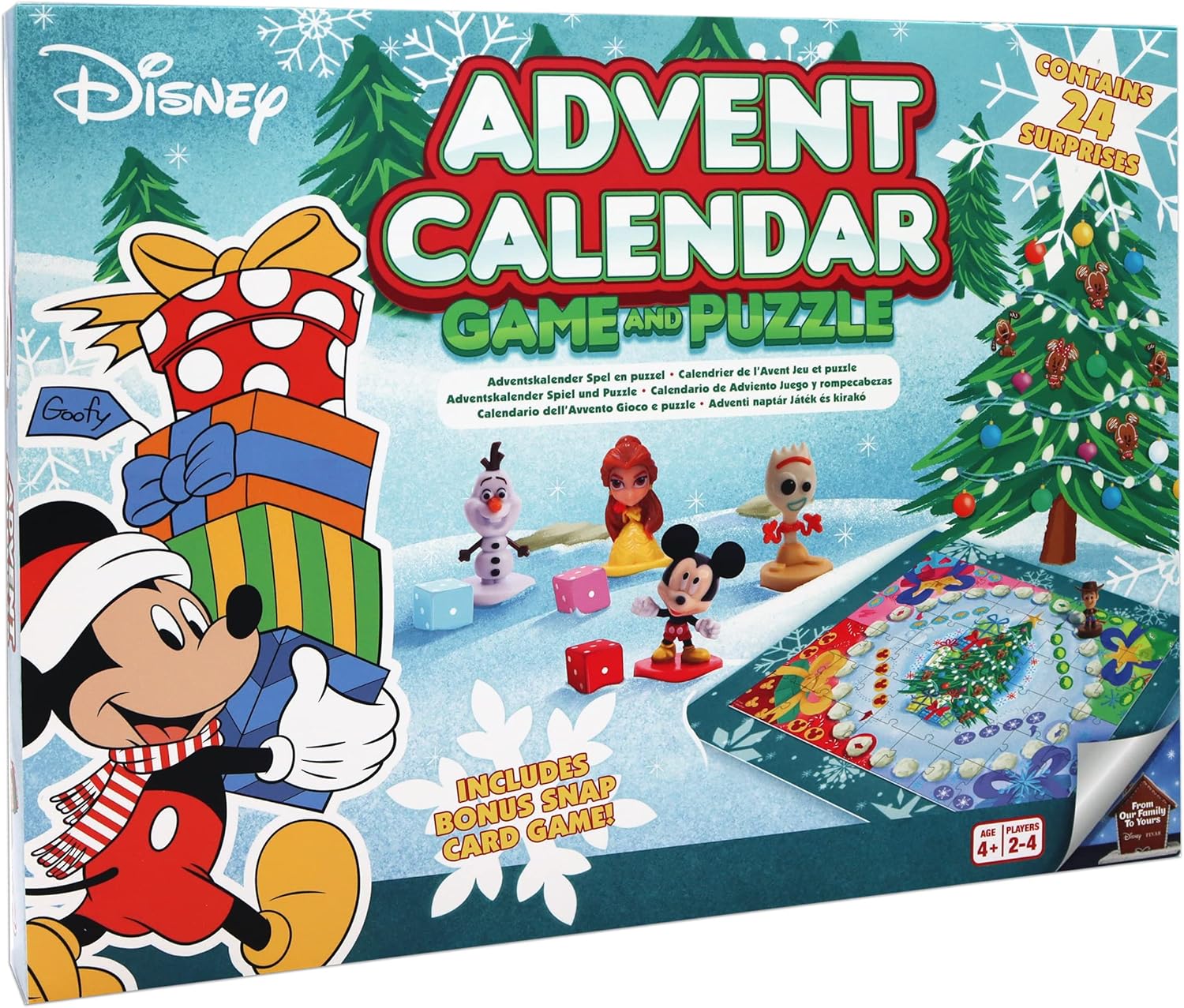 Disney Christmas Advent Calendar Board Game with 16x 3D Characters