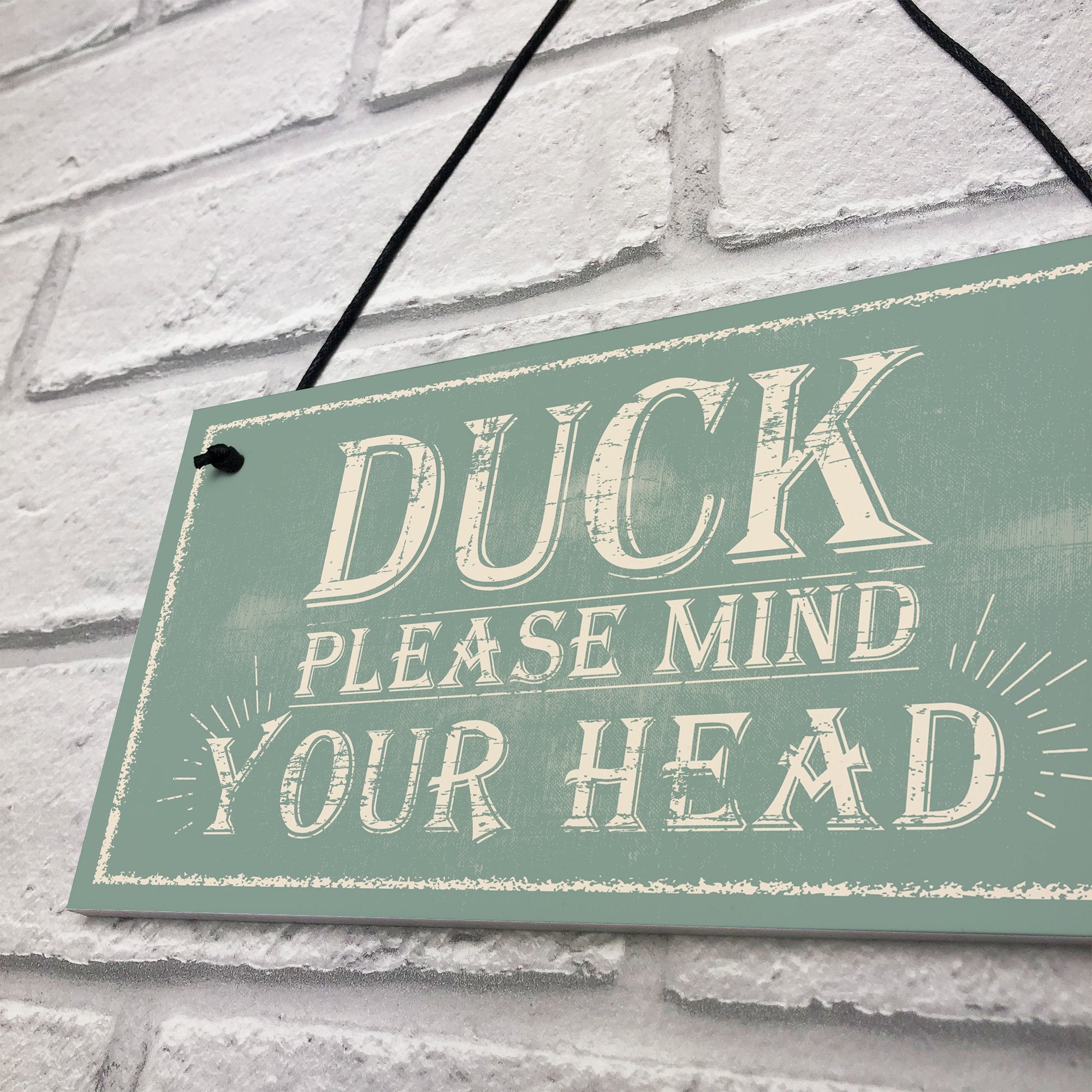 RED OCEAN Mind Your Head Friendship Home Gift Hanging Door Wall Plaque | PVC | 200 x 100 mm 7