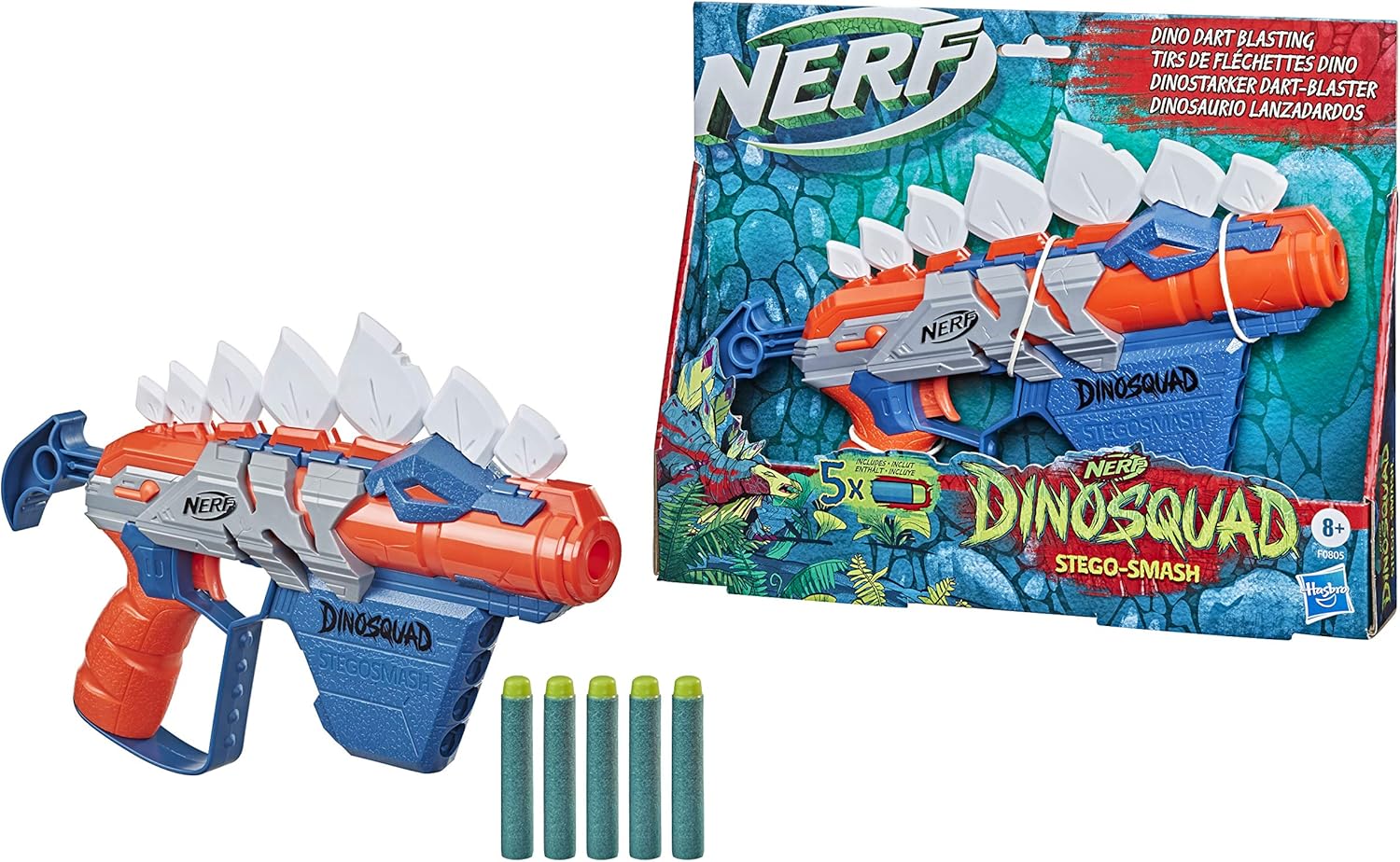 Nerf DinoSquad Stegosmash Dart Blaster - Dinosaur Design with 5 Elite Darts 7