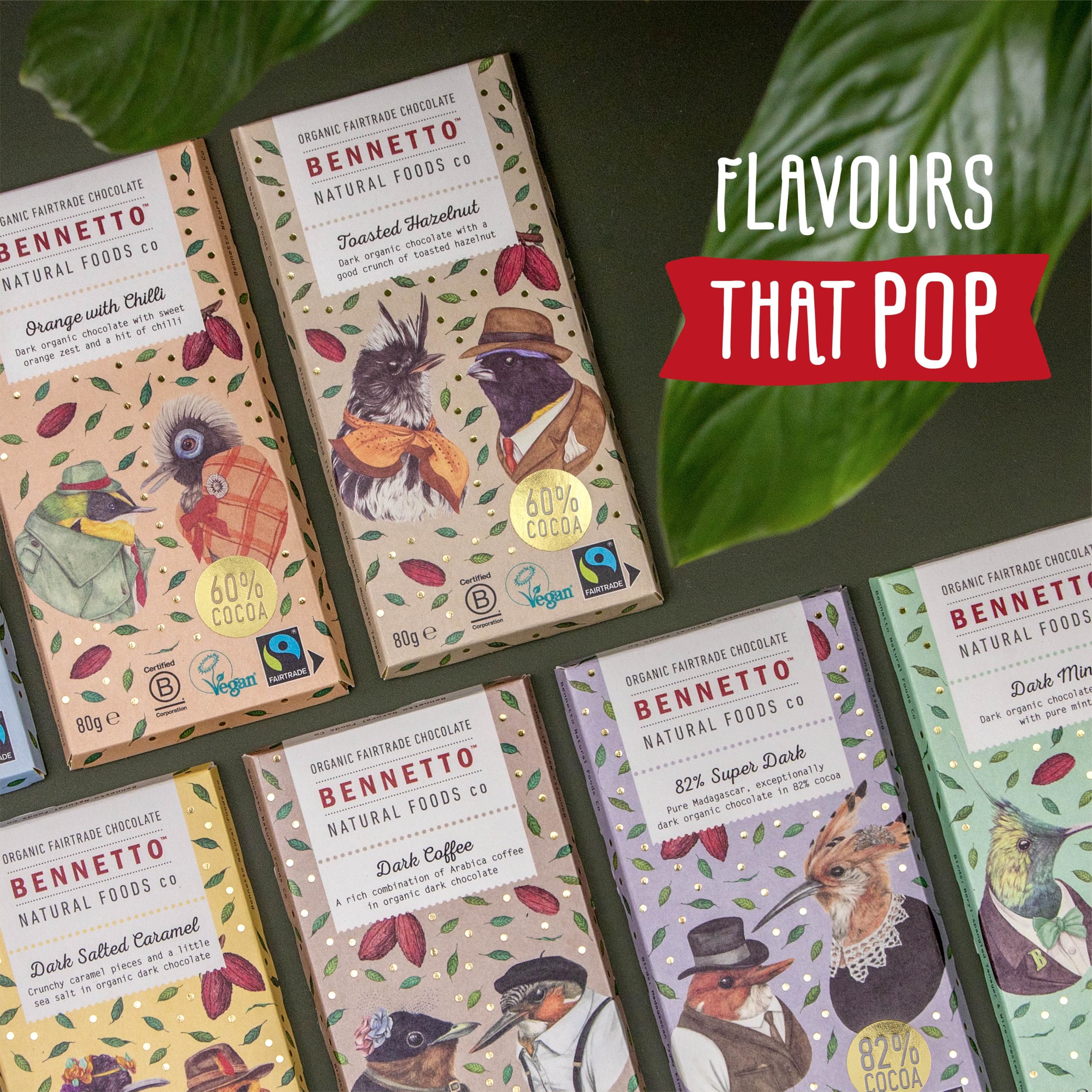 Bennetto Raspberries in Dark Chocolate - 60% Cocoa, Vegan, Gluten-Free, Fairtrade 6