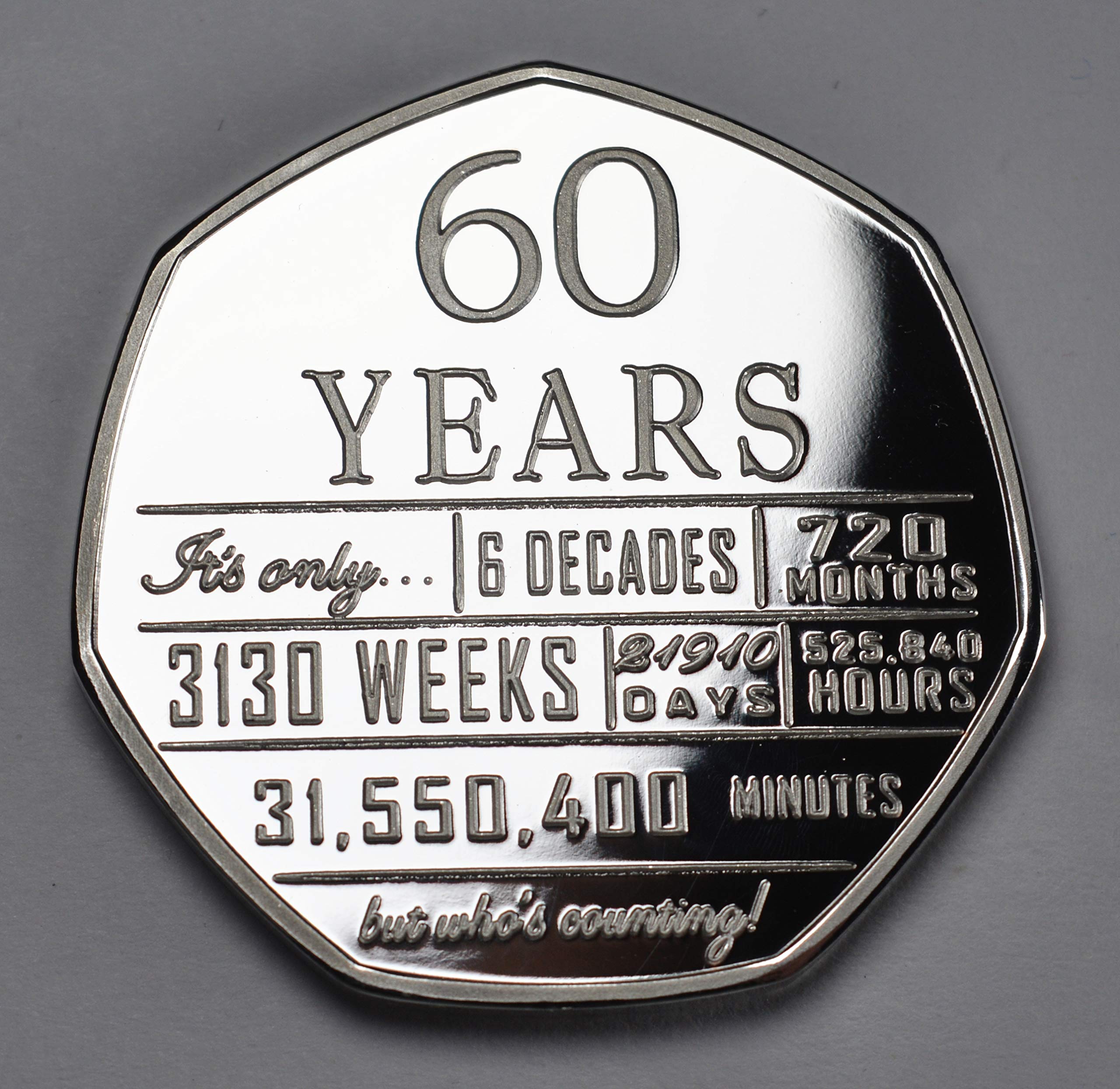 The Commemorative Coin Company 60th Birthday .999 Silver & 24ct Gold Plated Coin Set 9