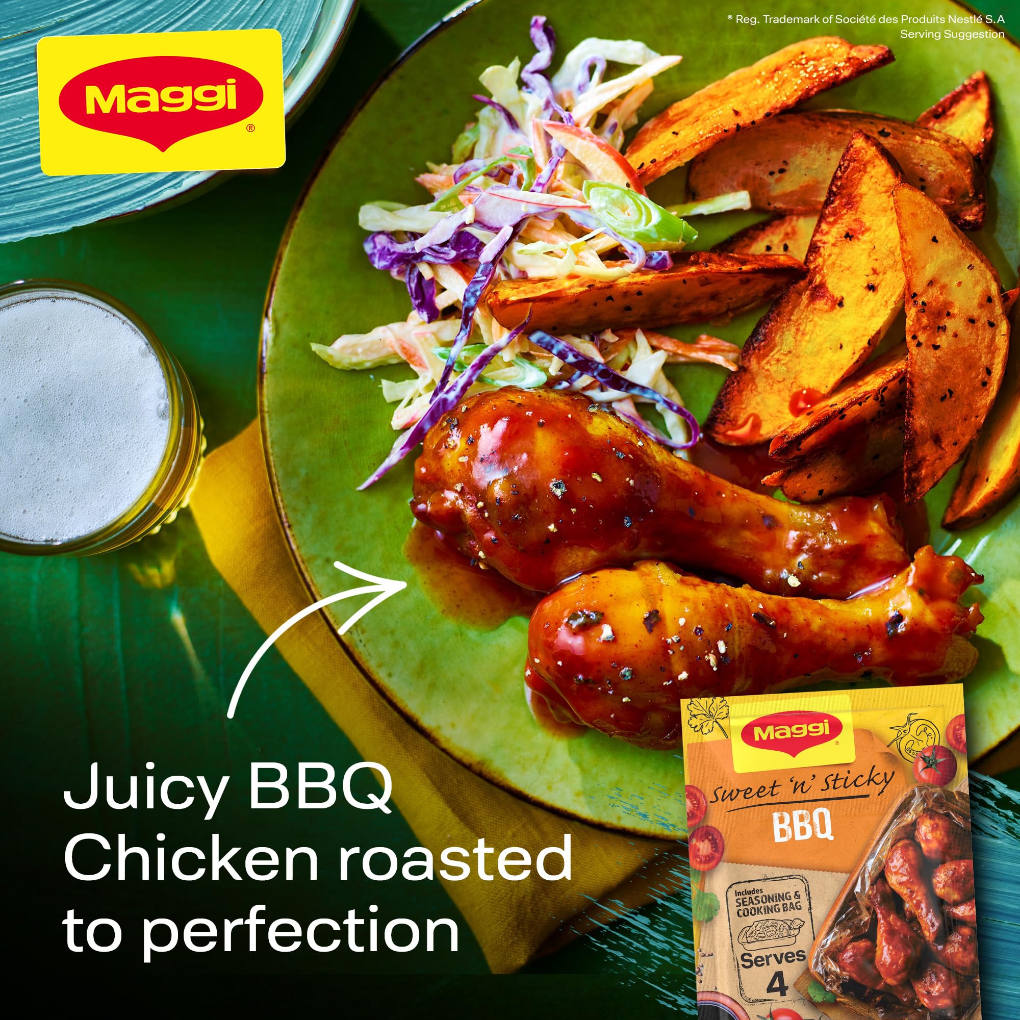 MAGGI BBQ Chicken Recipe Mix - Sweet & Sticky | 41g Sachet | No Artificial Colours