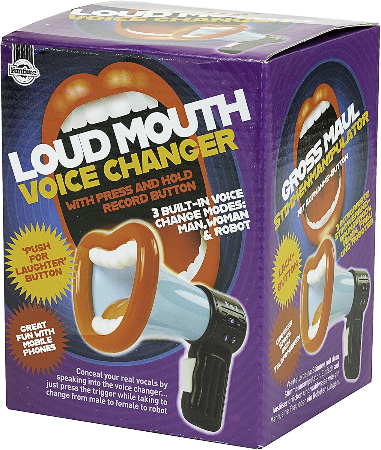 Loudmouth Electronic Voice Changer - 3 Voice Modes & Record Function, Red White and Blue 6