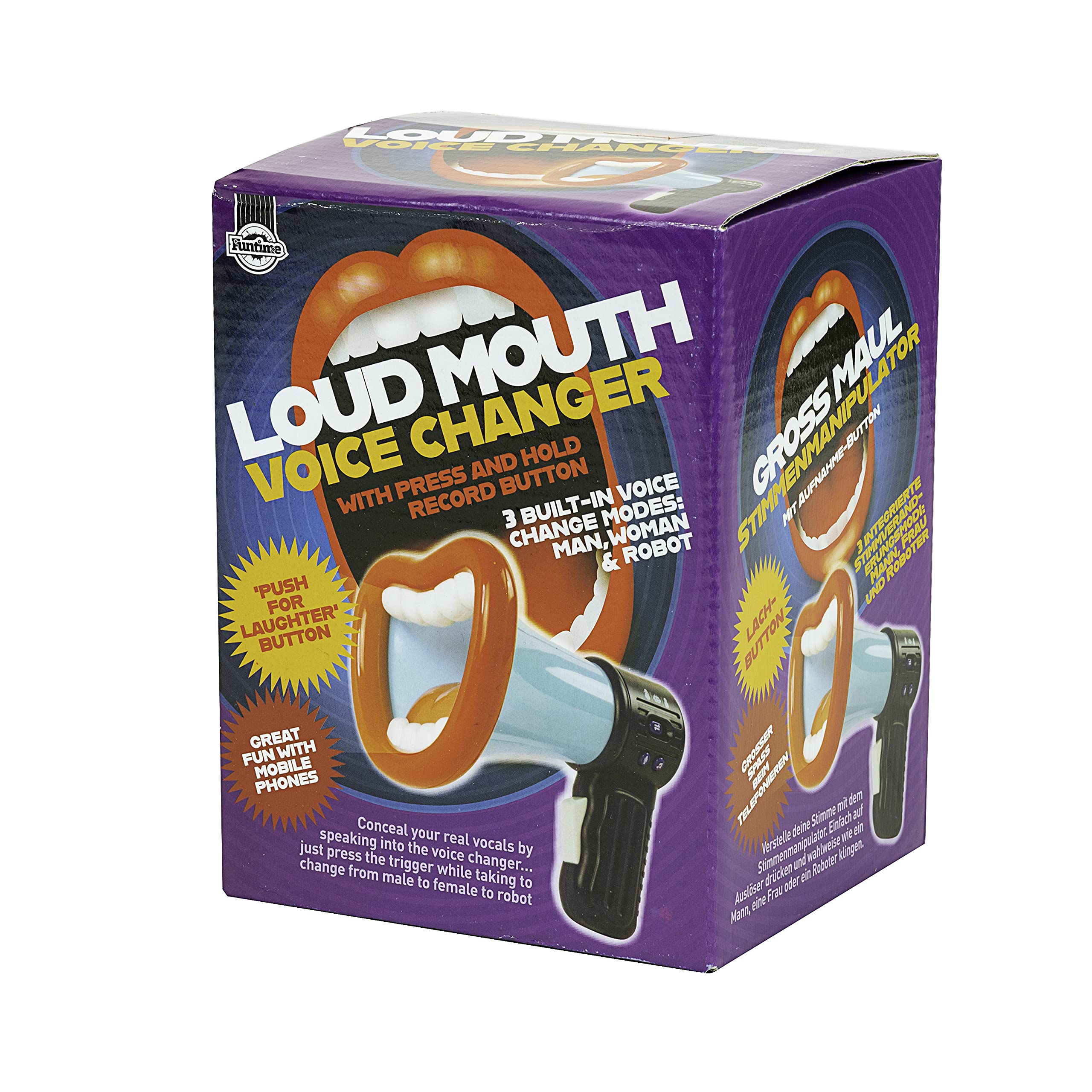 Loudmouth Electronic Voice Changer - 3 Voice Modes & Record Function, Red White and Blue 8